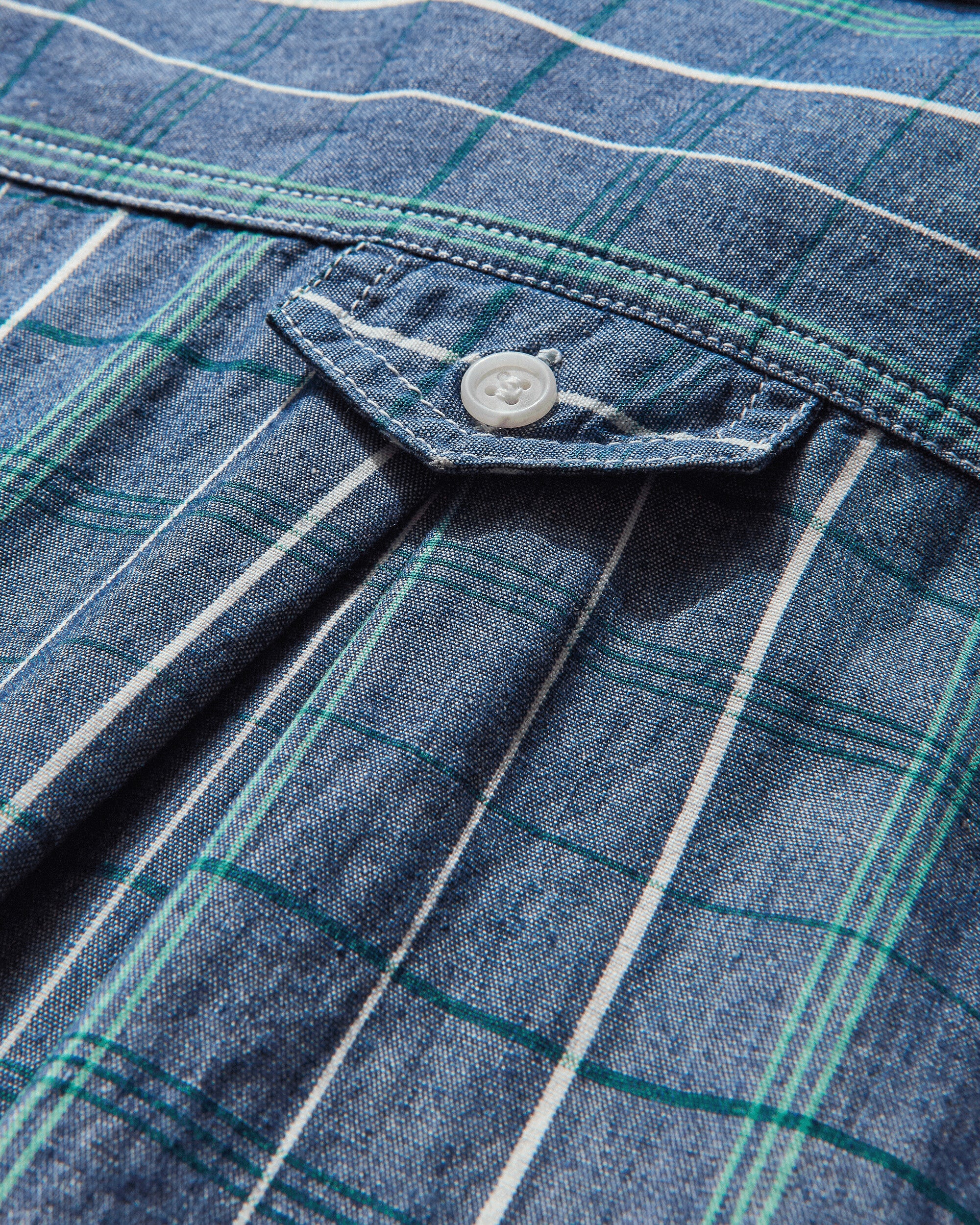 Men's Checked Shirt Blue - Image 4
