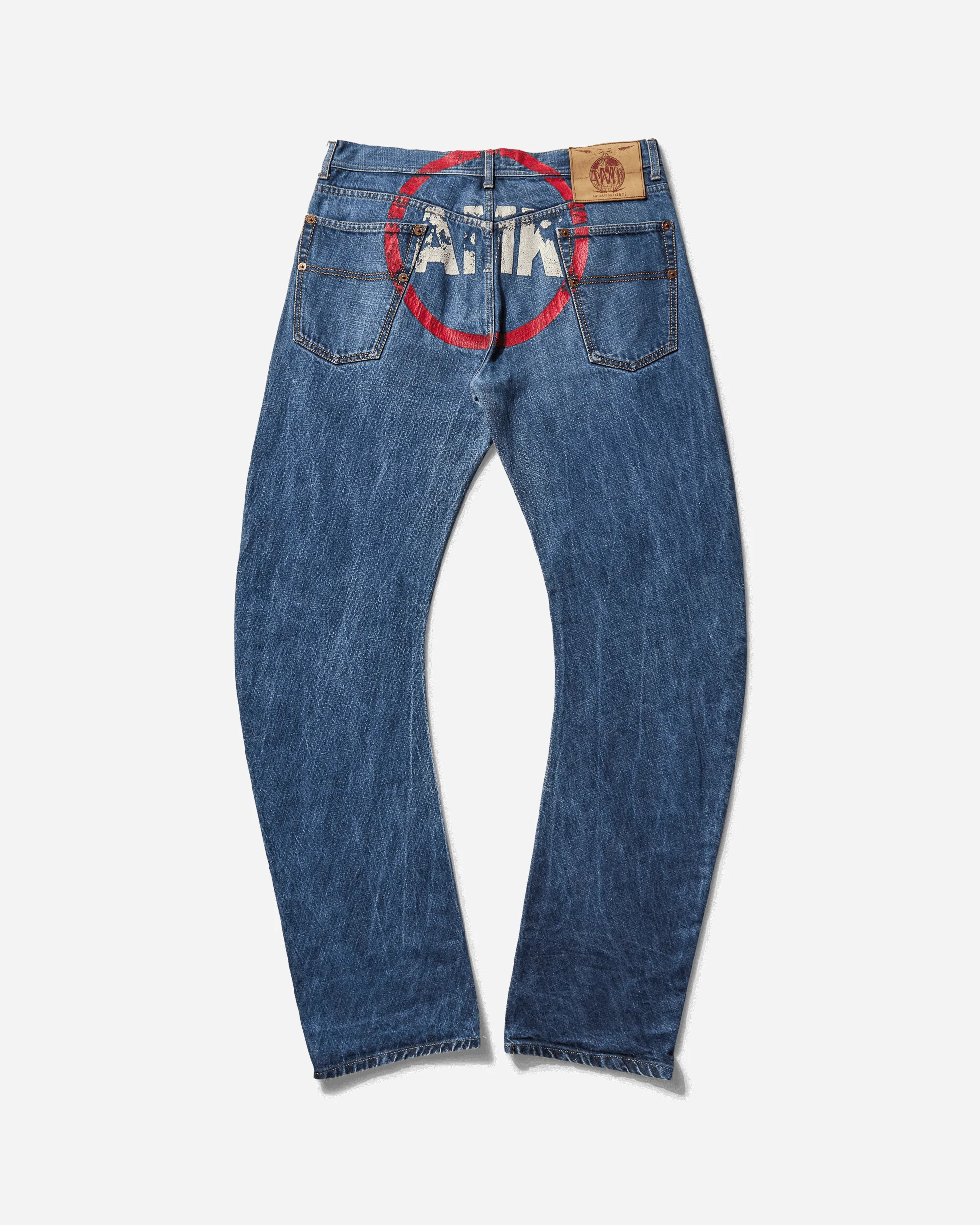 Men's Straight Logo Jeans Blue - Image 2