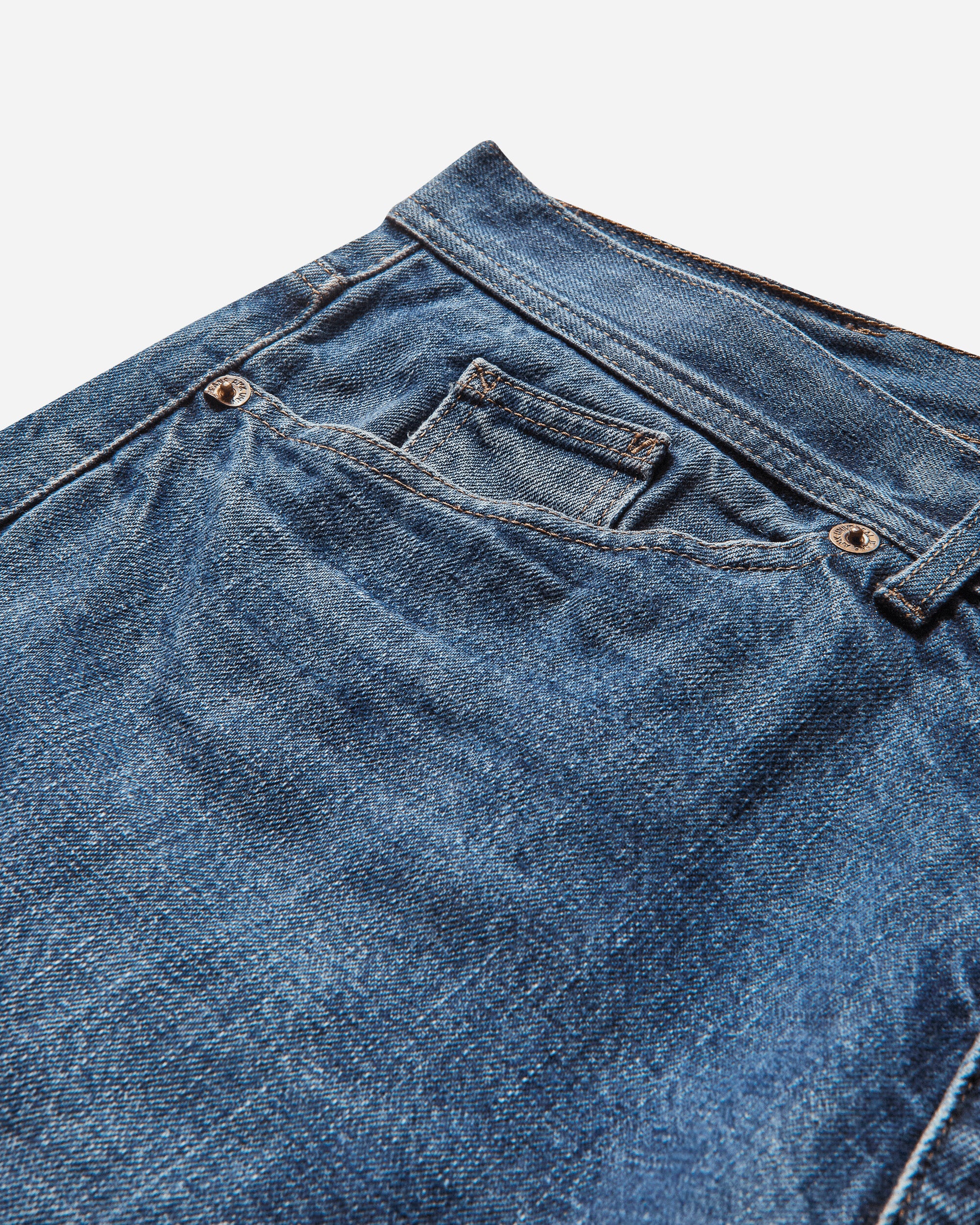 Men's Straight Logo Jeans Blue - Image 3
