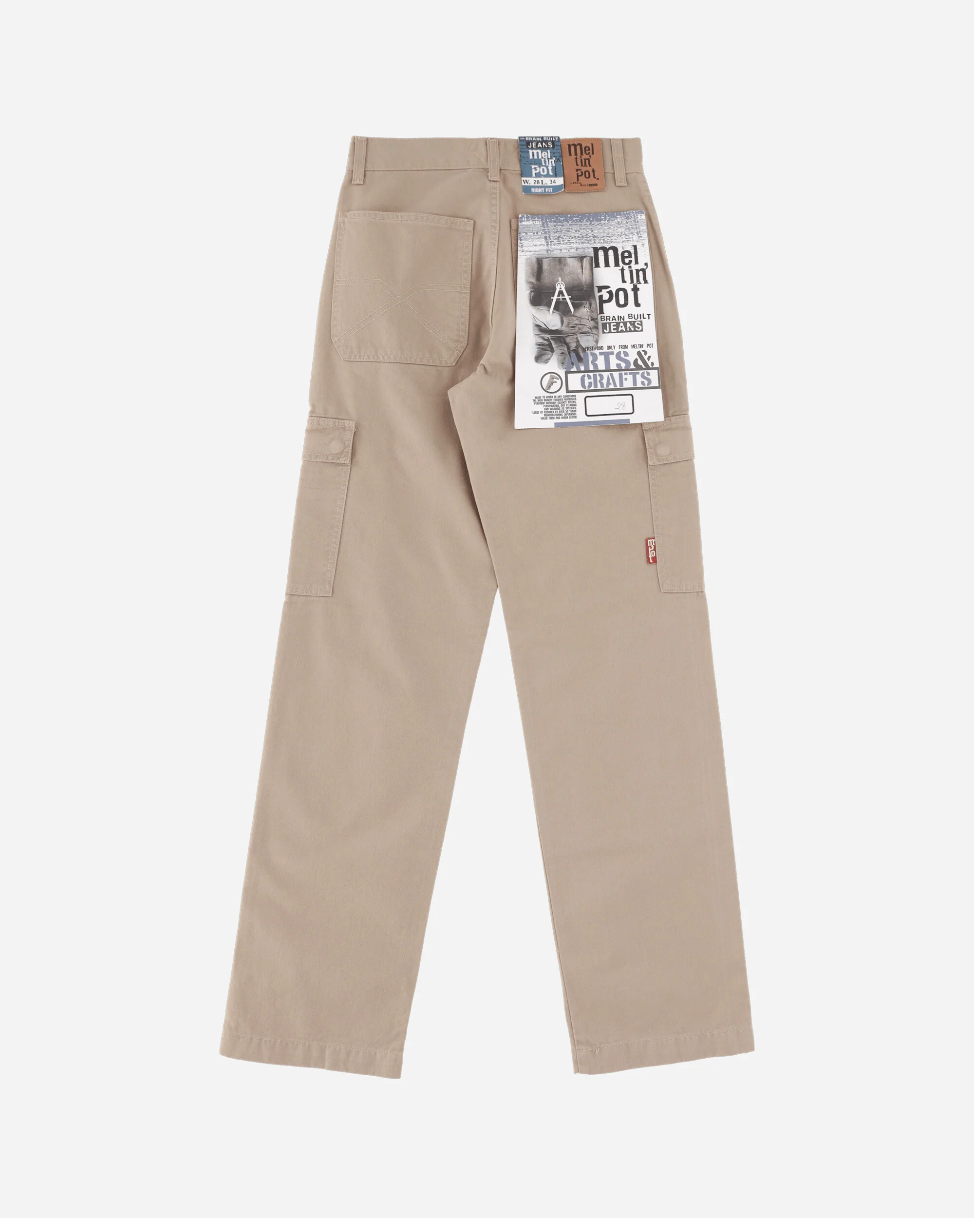 Men's Deadstock Cargo Trousers Beige - Image 2