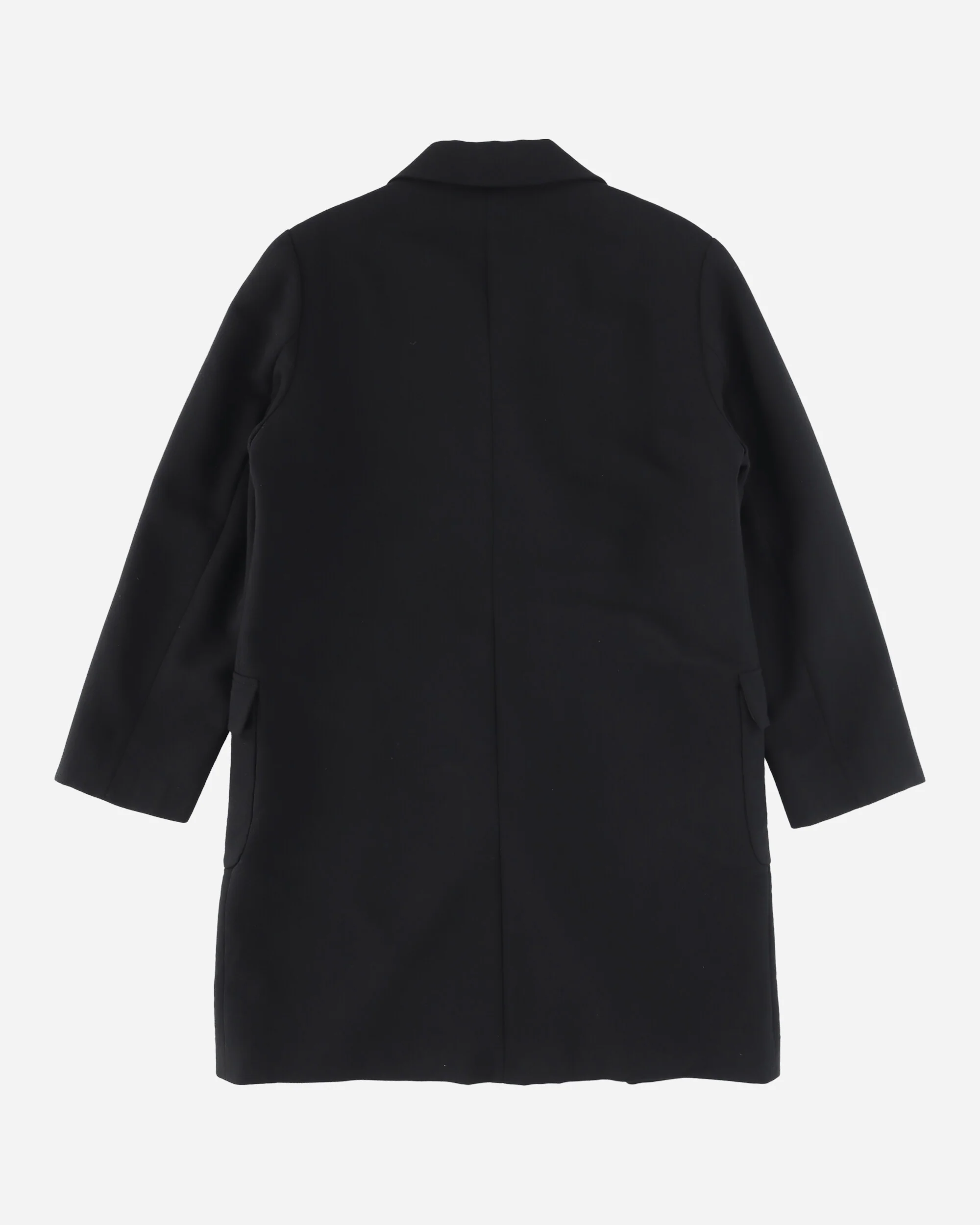 Women's Double Breasted Wool Coat Black - Image 2