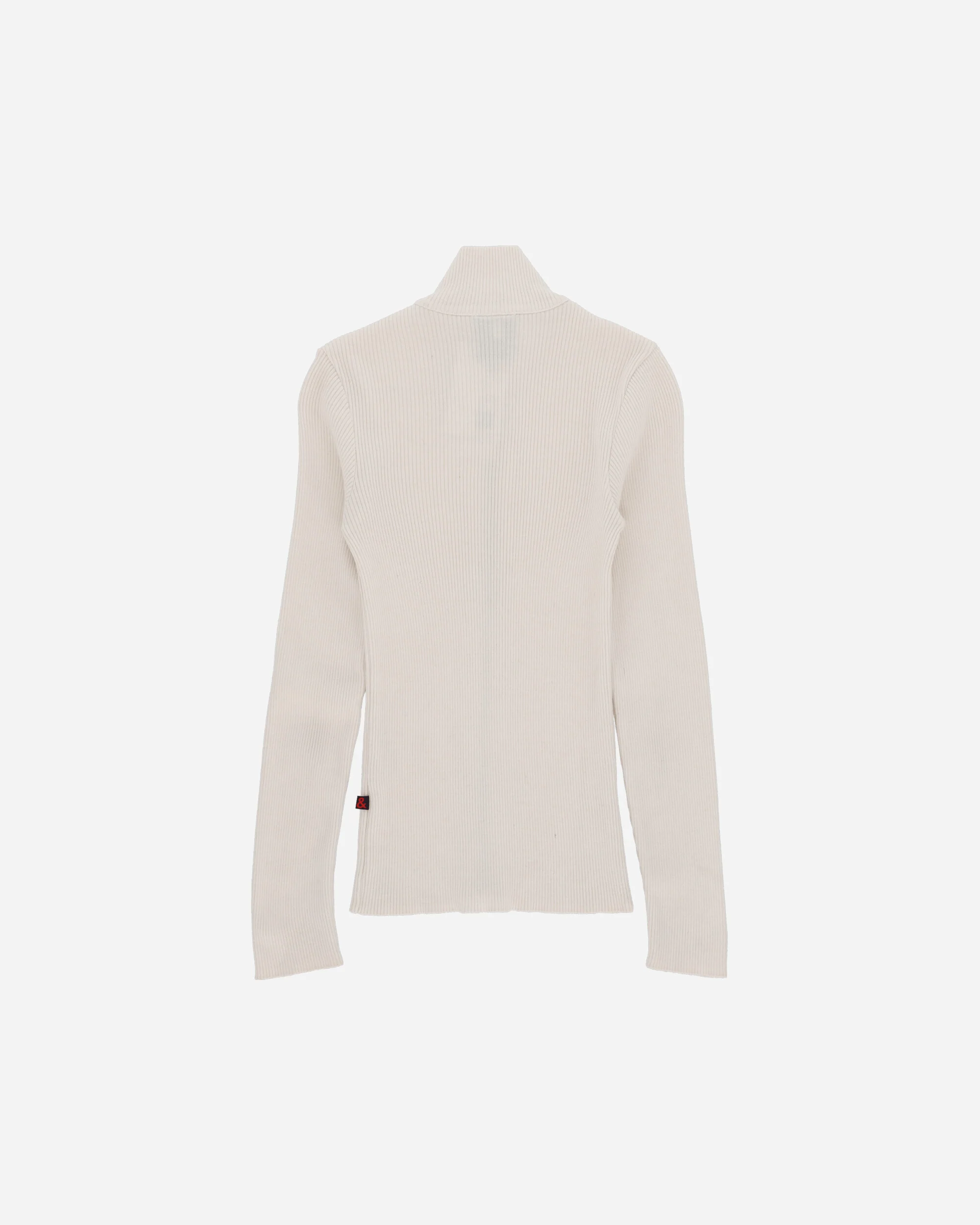 Women's Knit Zip Top White - Image 2