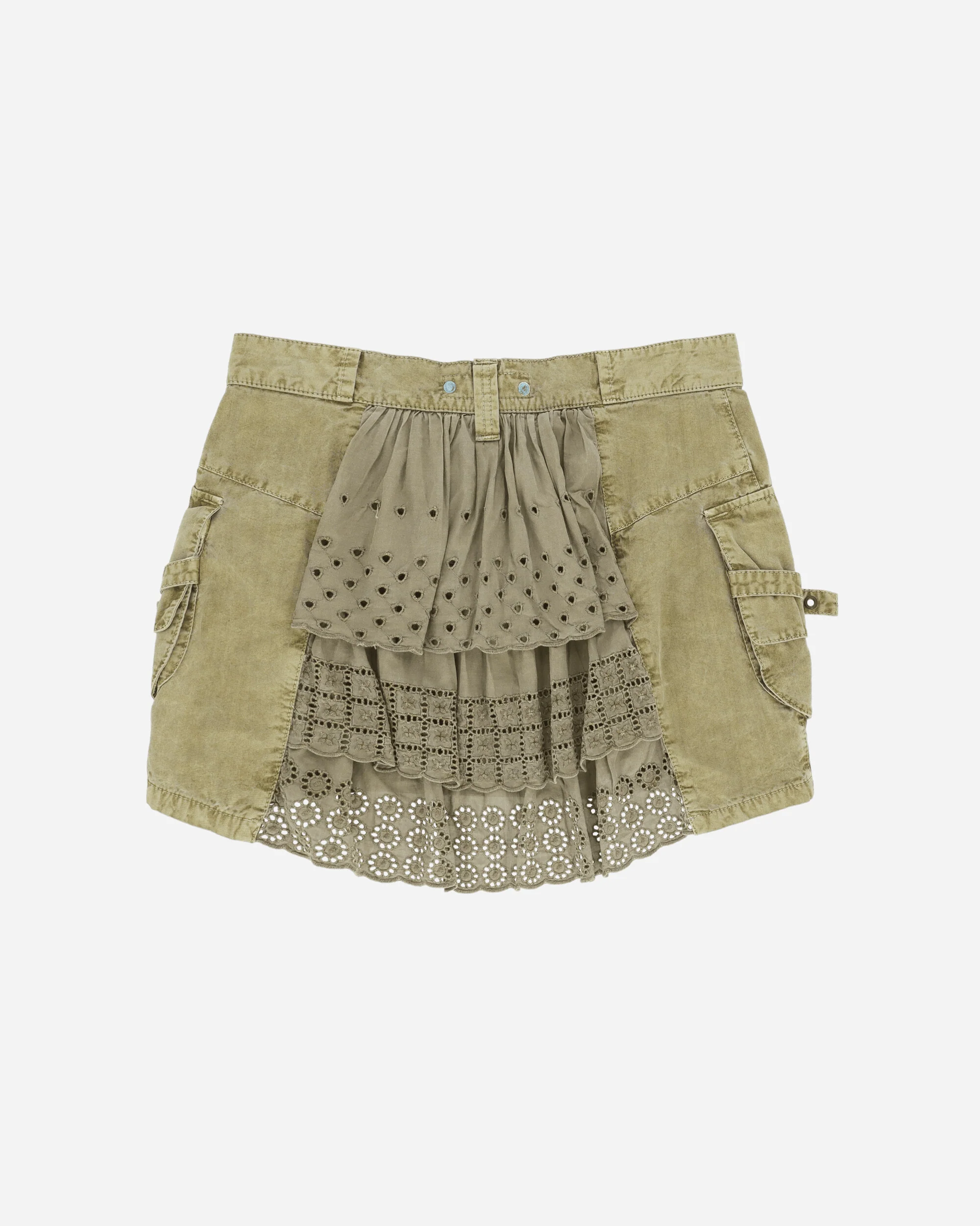 Women's Cargo Mini Skirt Green - Image 2