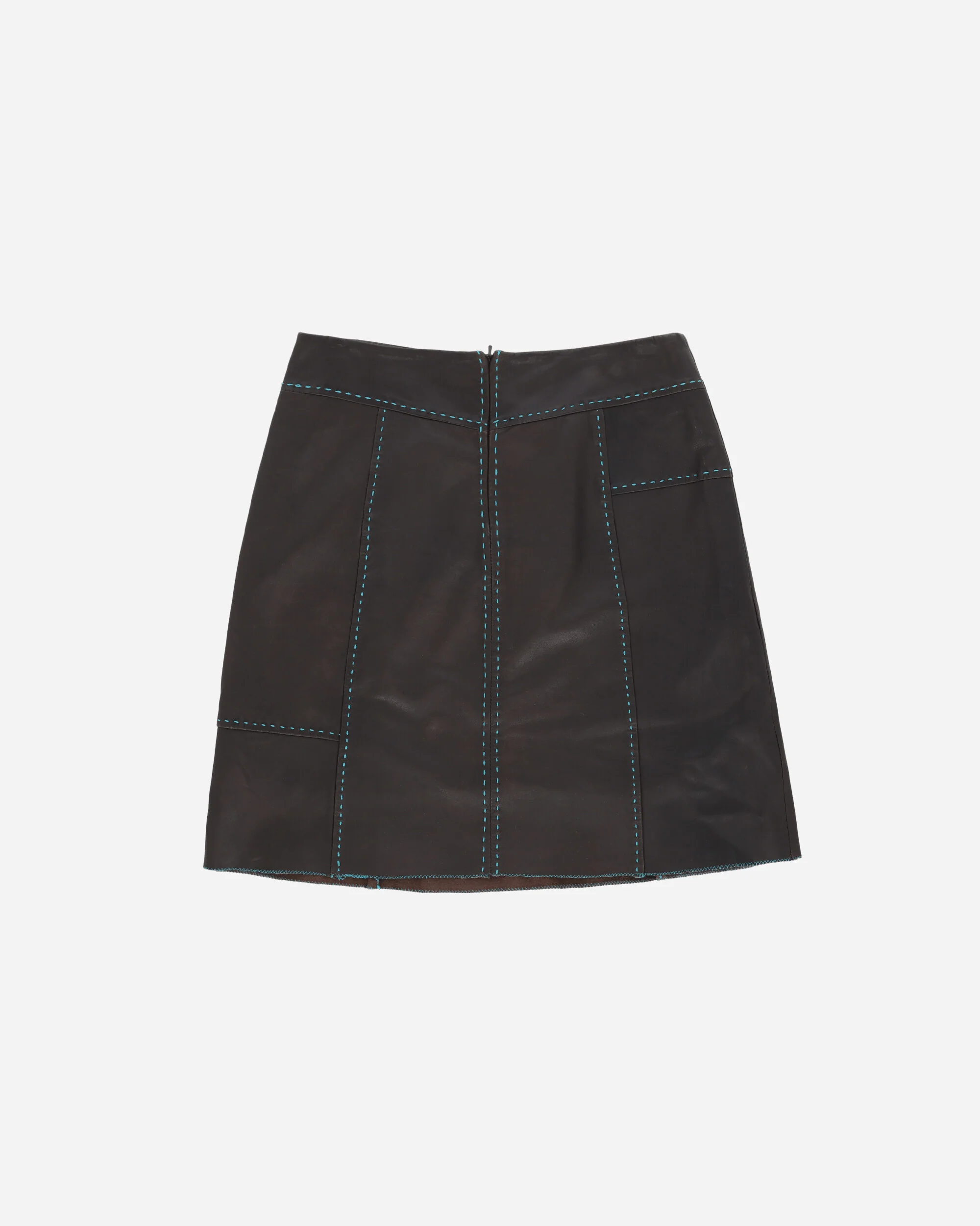 Women's Leather Skirt Brown - Image 2