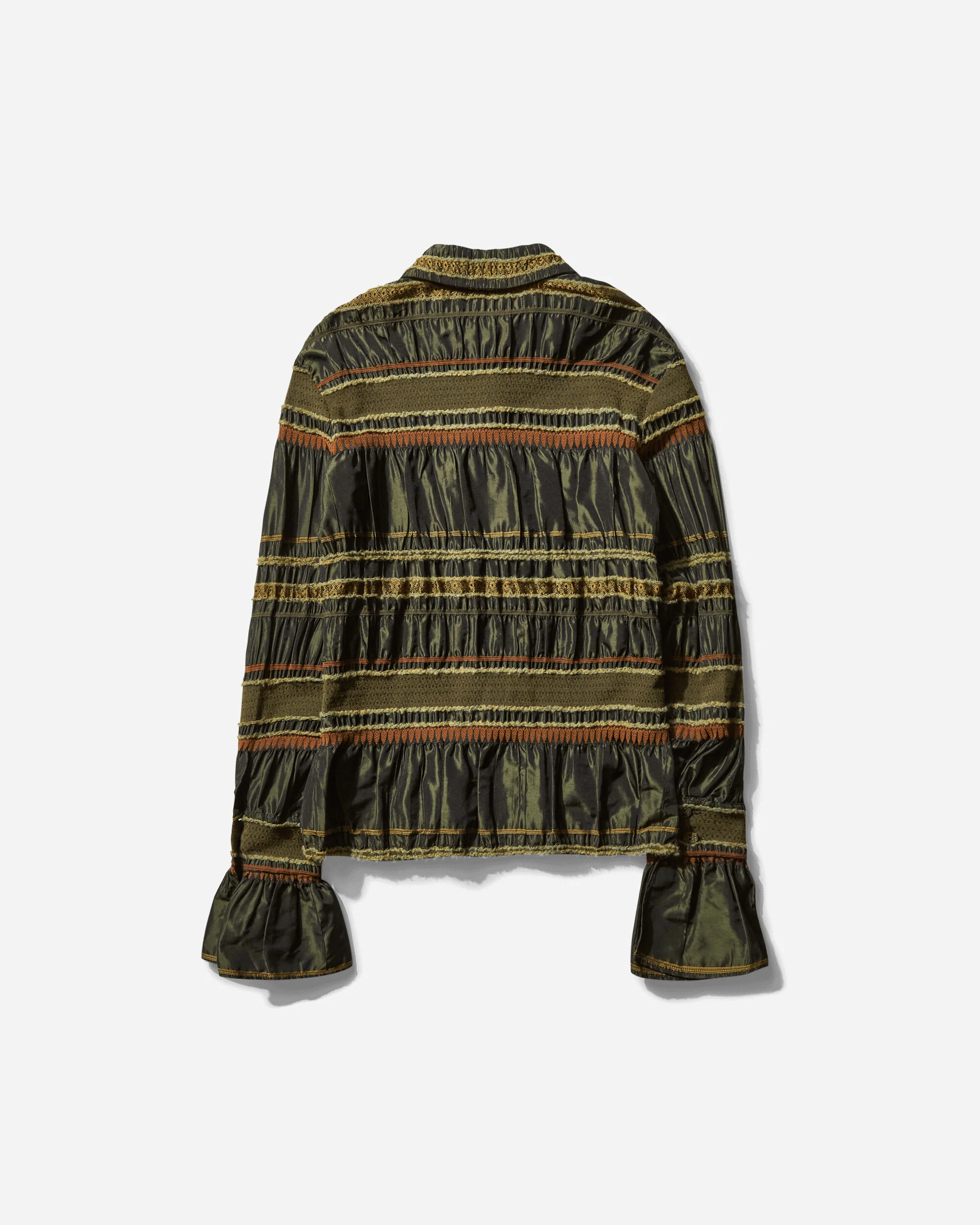 Women's Striped Longsleeve Shirt Green - Image 2