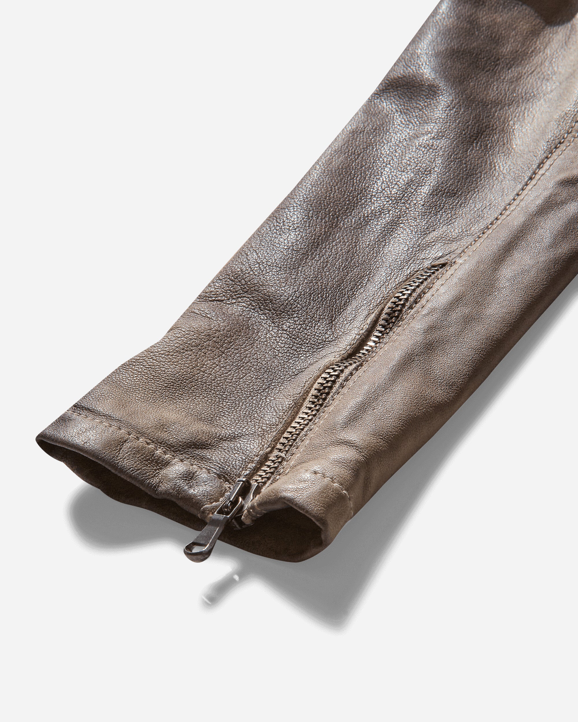 Women's Faded Leather Blazer Brown - Image 4