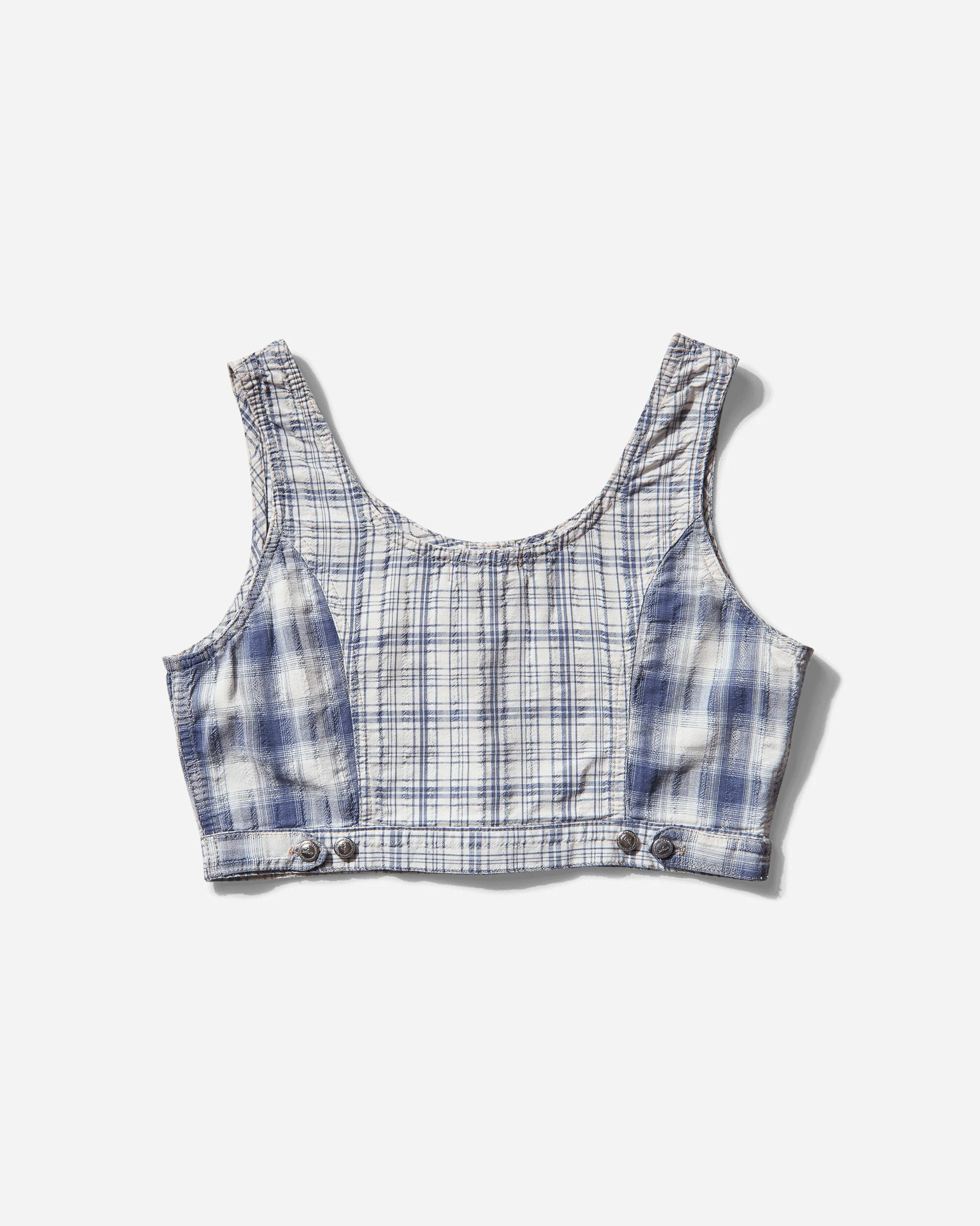 Women's Checked Top White - Image 2