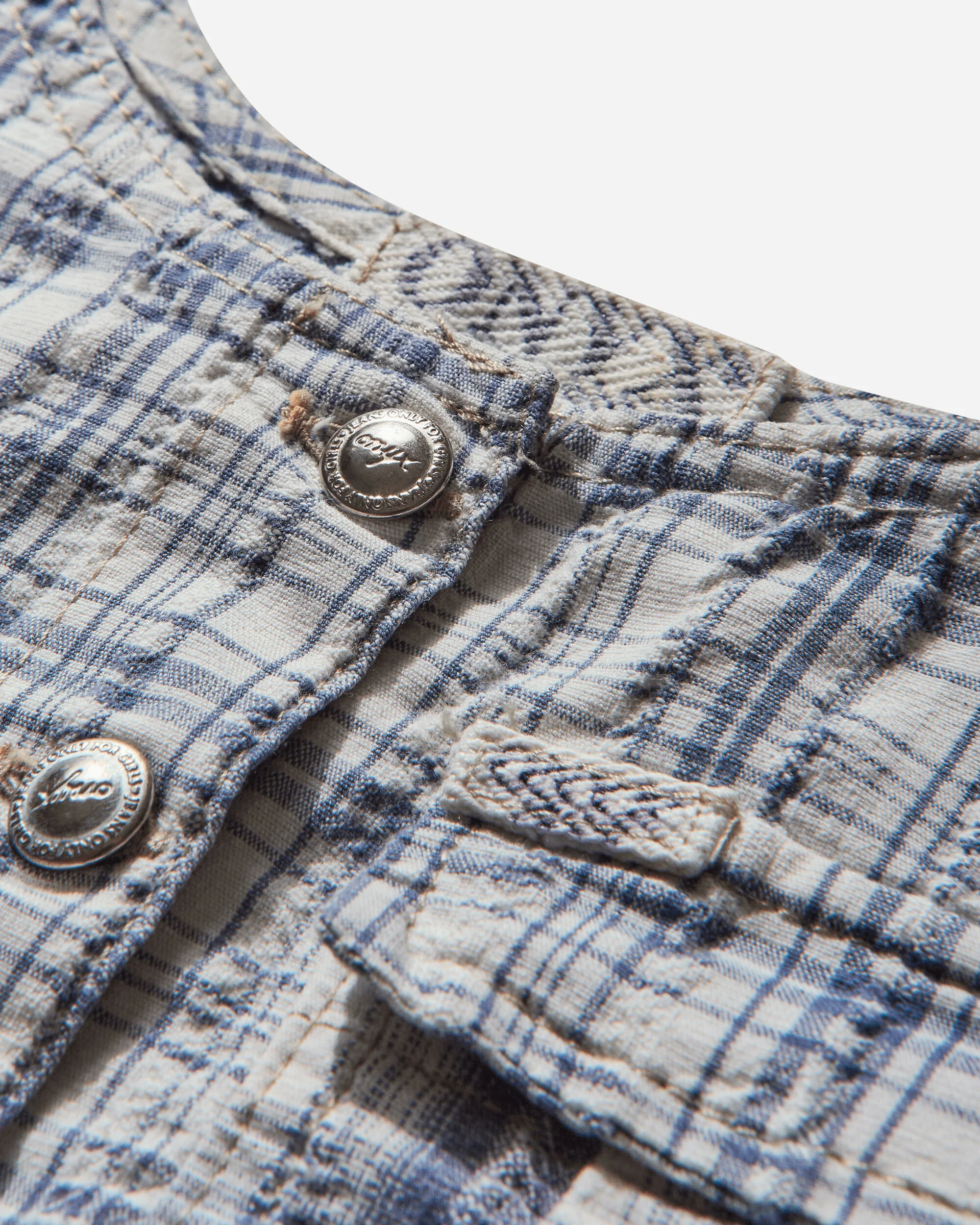 Women's Checked Top White - Image 3