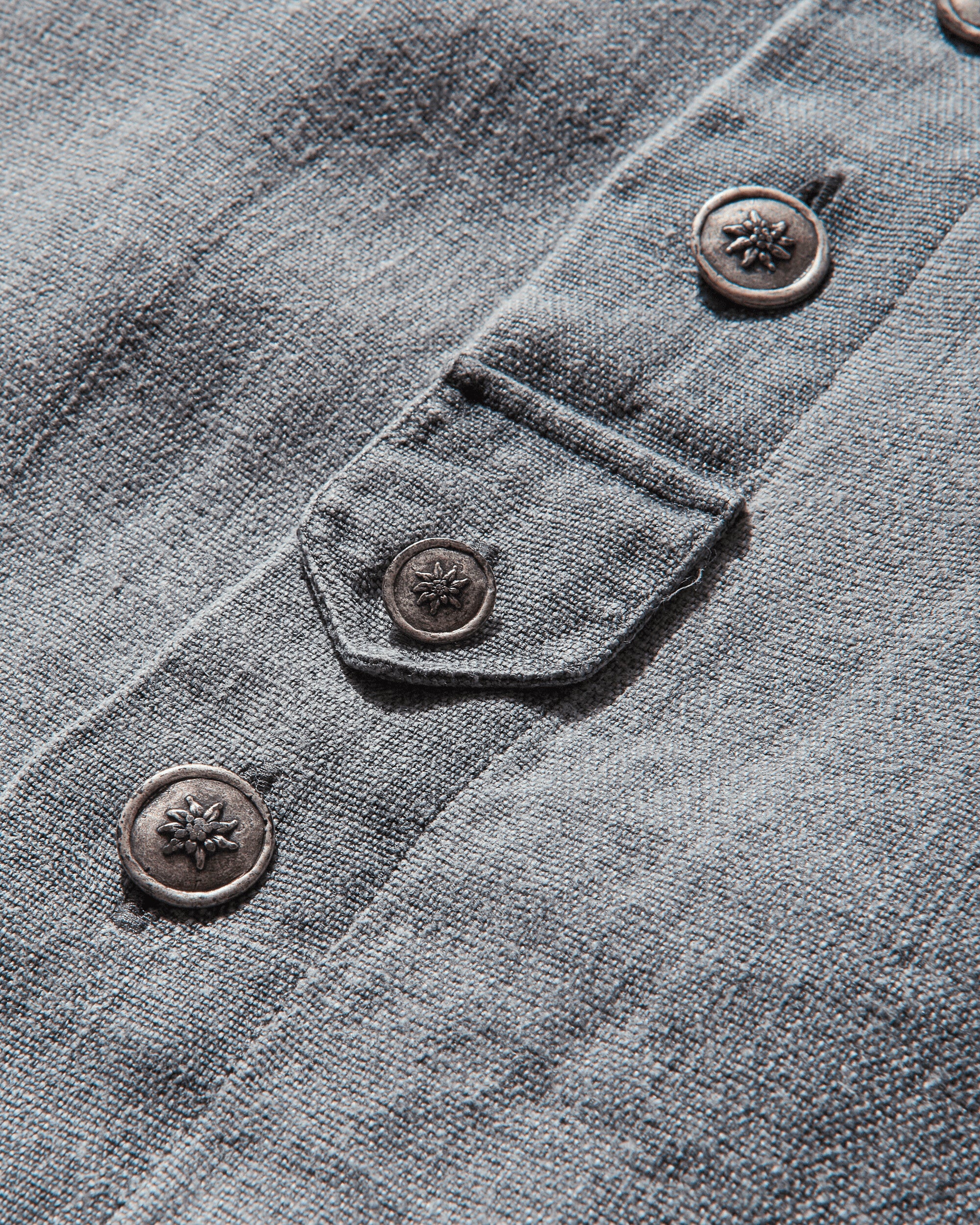Women's Raw Linen Overshirt Grey - Image 3