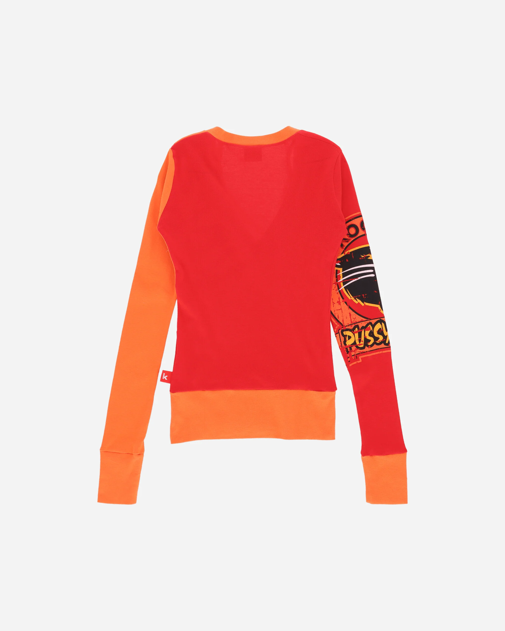 Women's V-Neck Longsleeve Top Red - Image 2