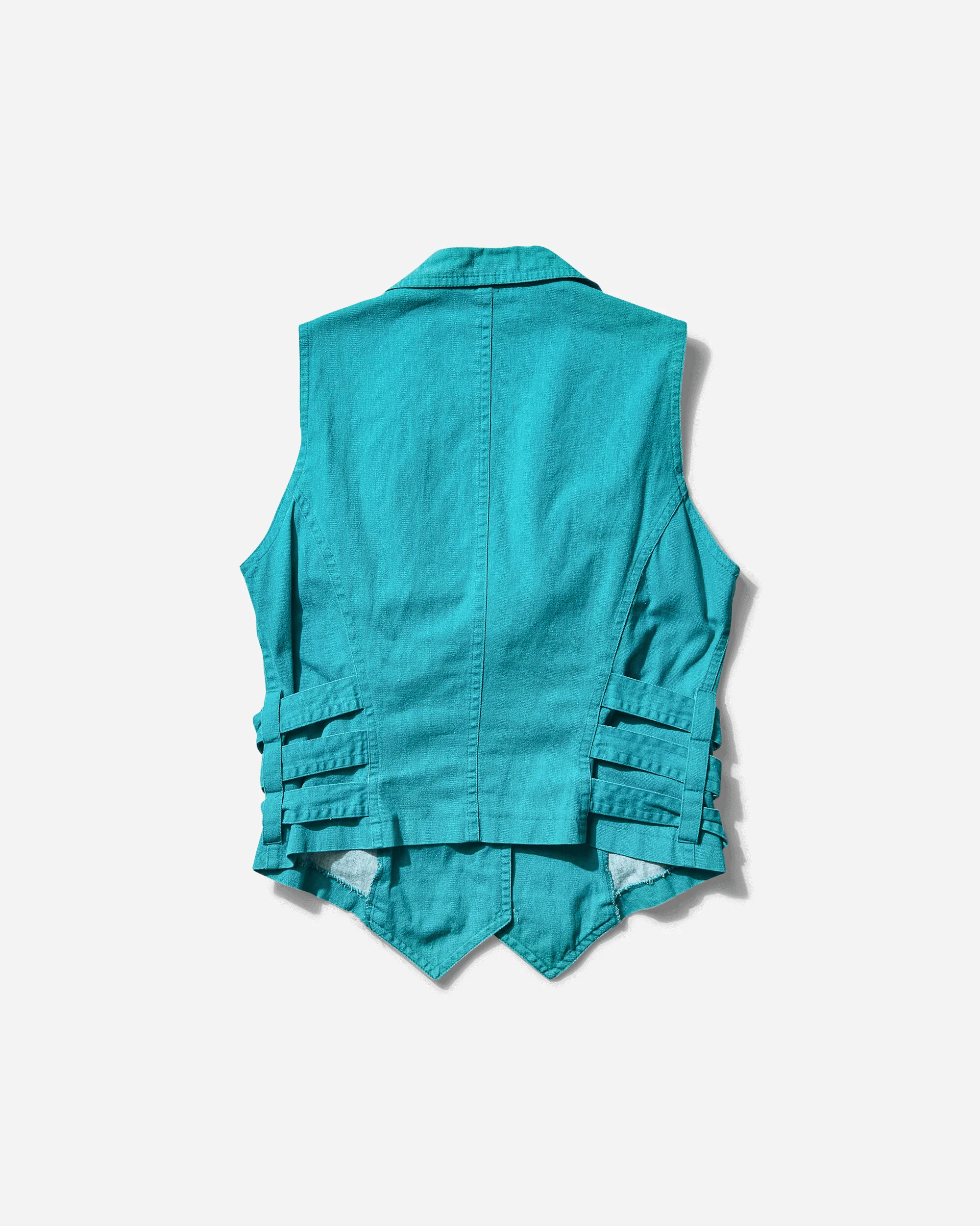 Women's Buckles Vest Blue - Image 2