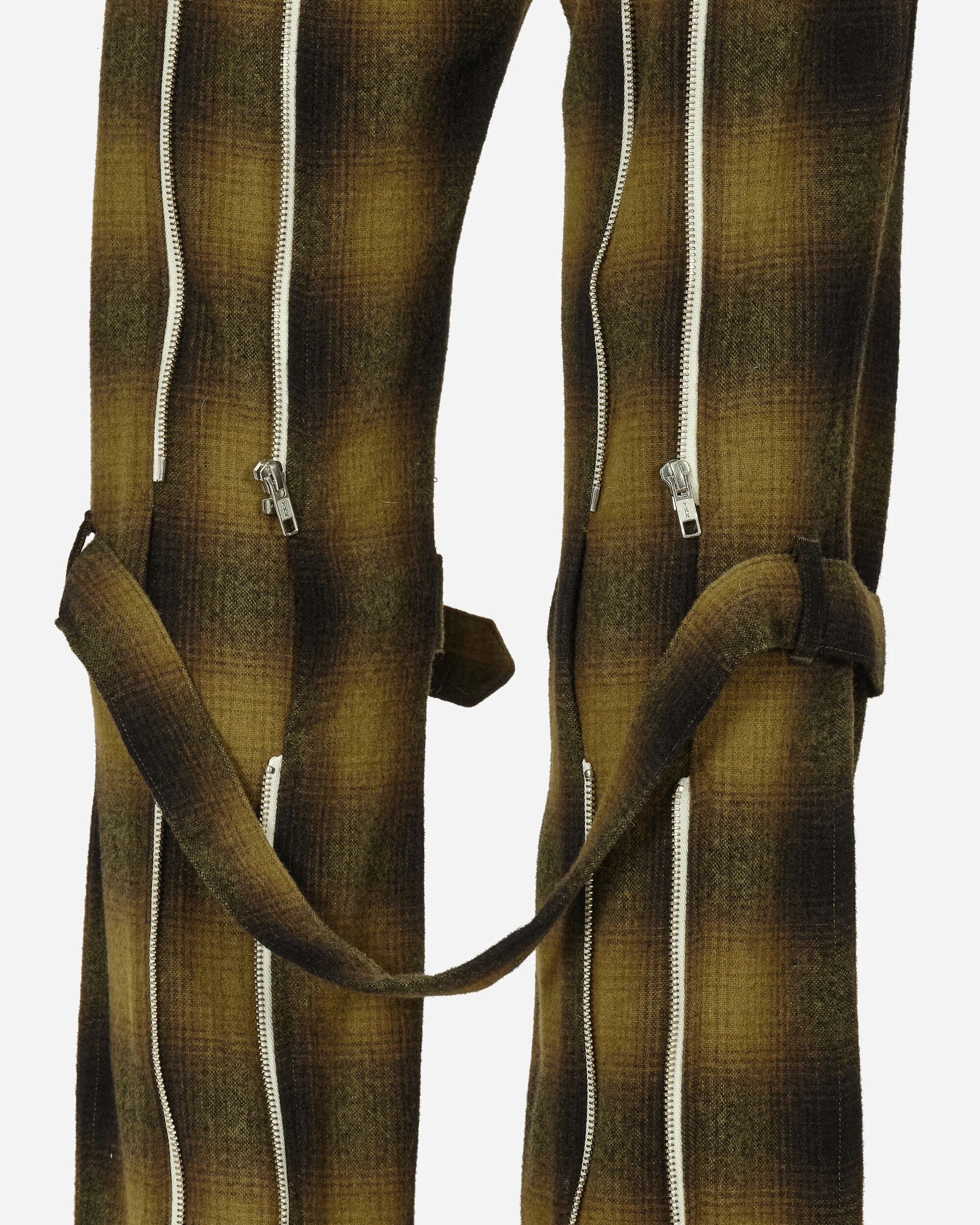 Plaid Wool Ombre Bontage Pants Yellow - Image 5