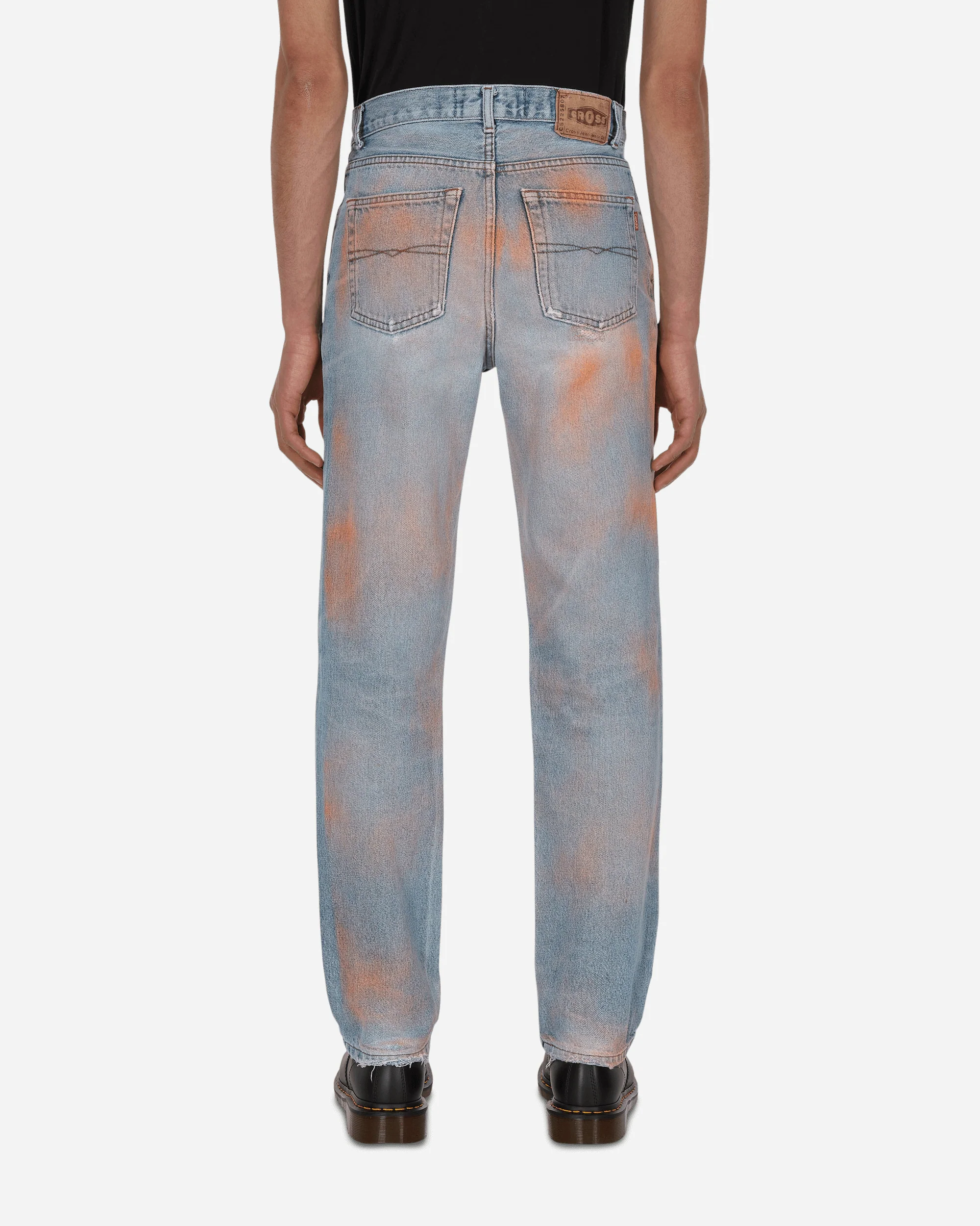 Spray Painted Vintage Denim Pants Blue - Image 3
