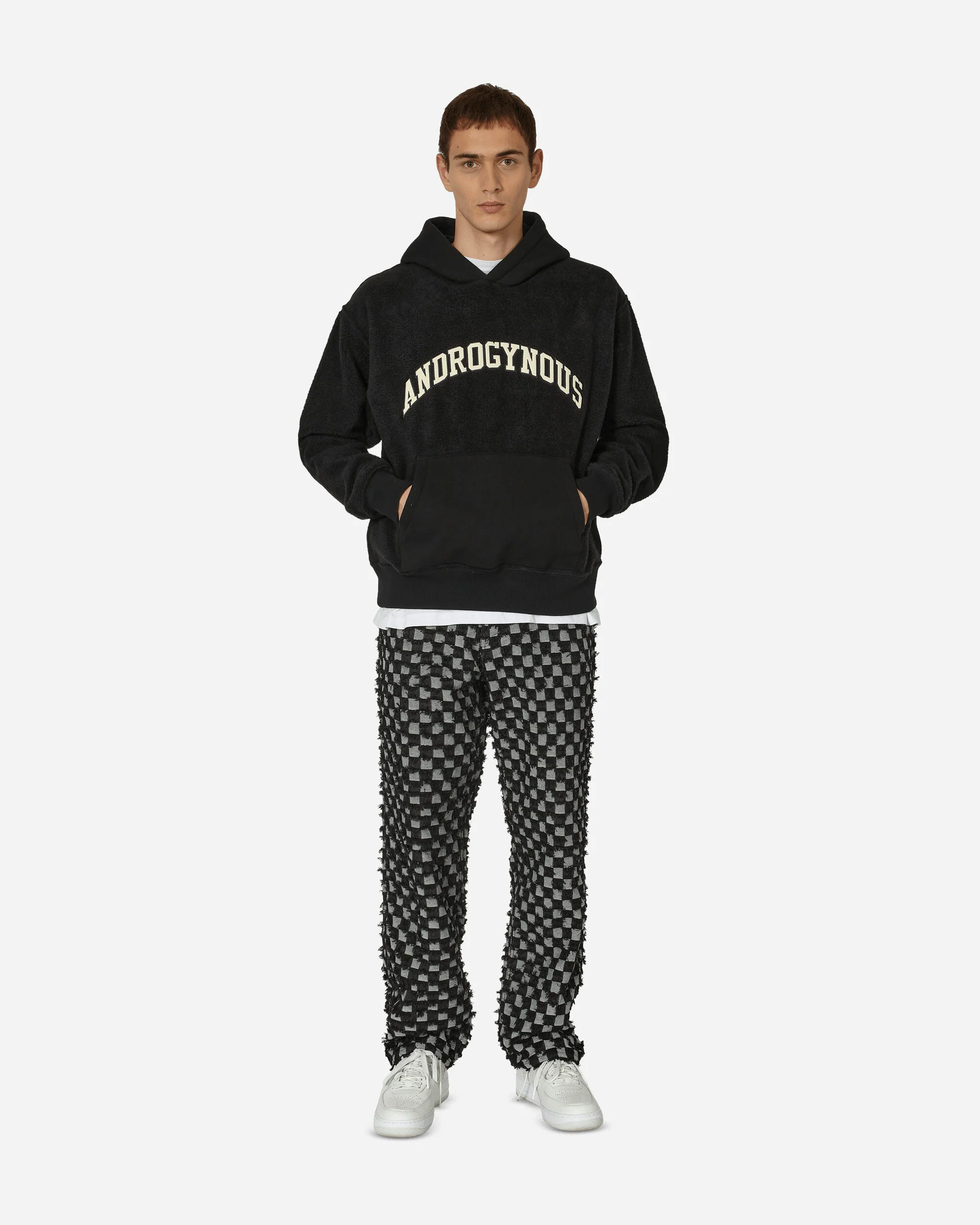 Androgynous Hooded Sweatshirt Black - Image 4