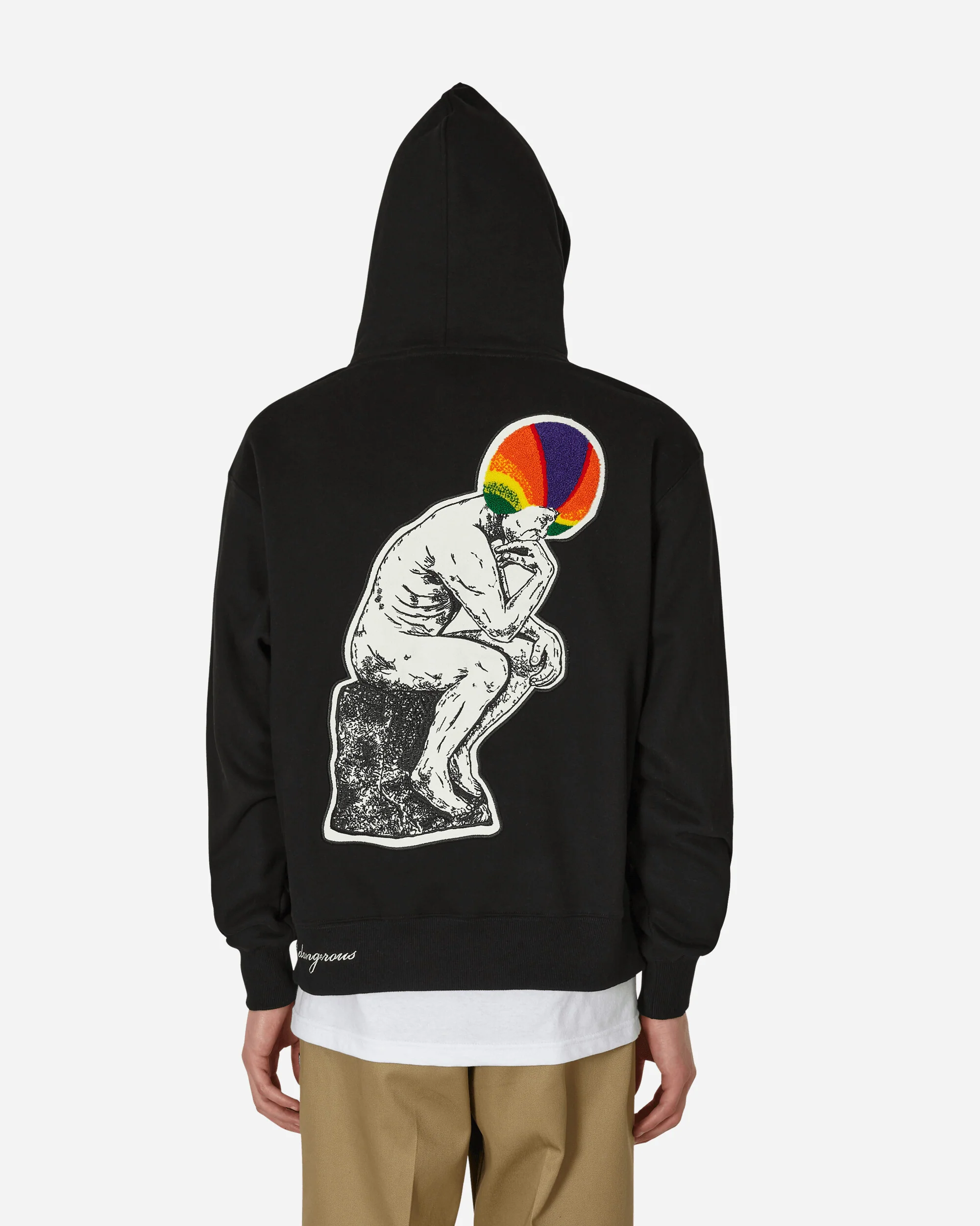 Discourse Hooded Sweatshirt Black - Image 3
