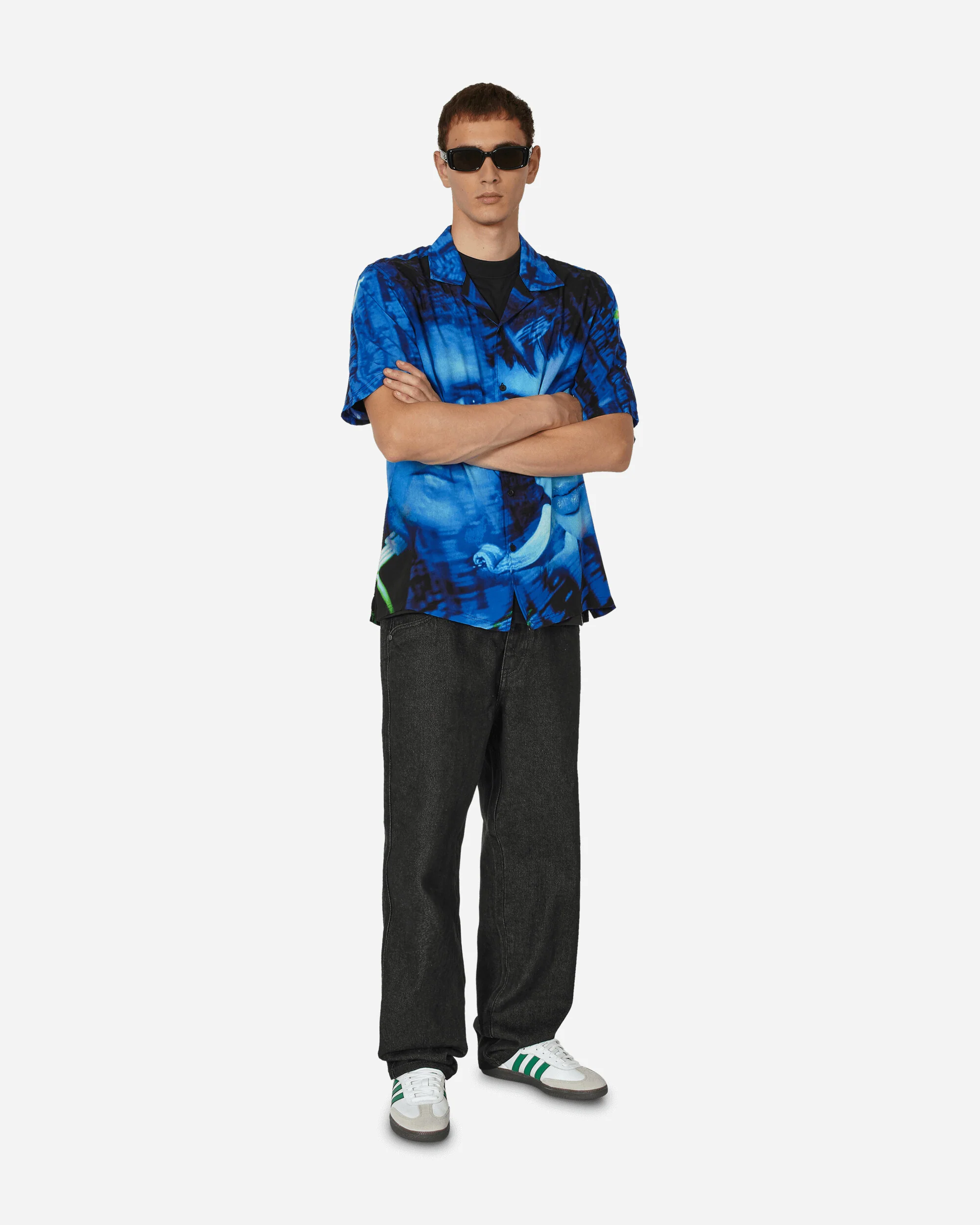 Virus Rayon Button Down Shirt Black - Image 4