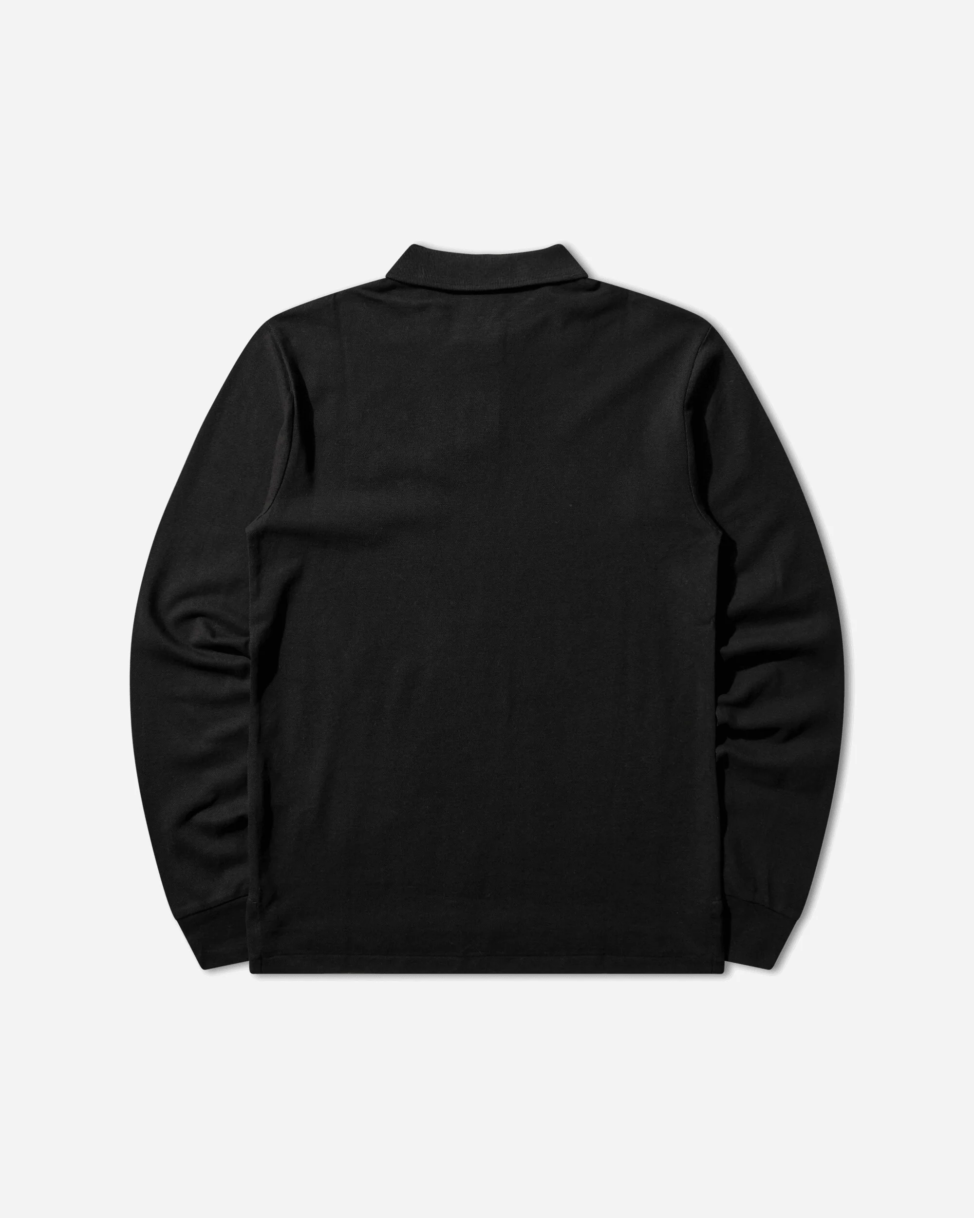 Men's Slim Fit Mesh Longsleeve Polo Black - Image 2