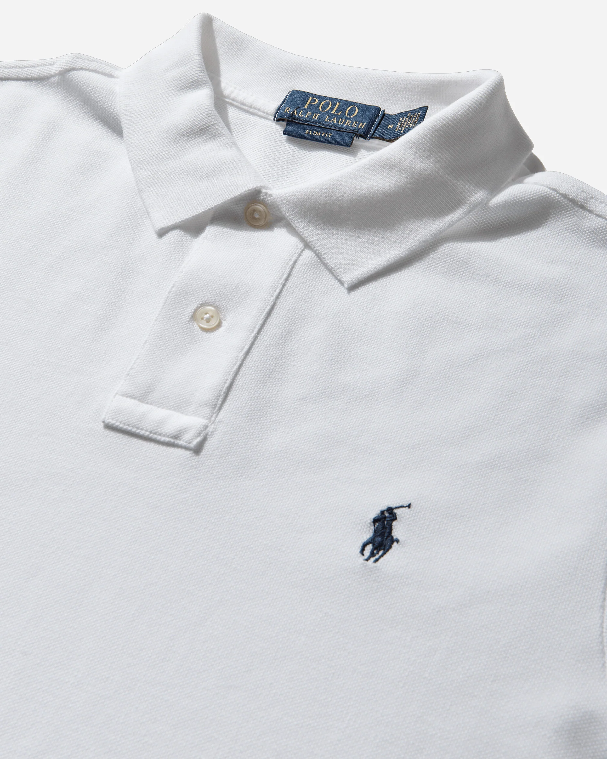 Men's Slim Fit Mesh Polo Shirt White - Image 3