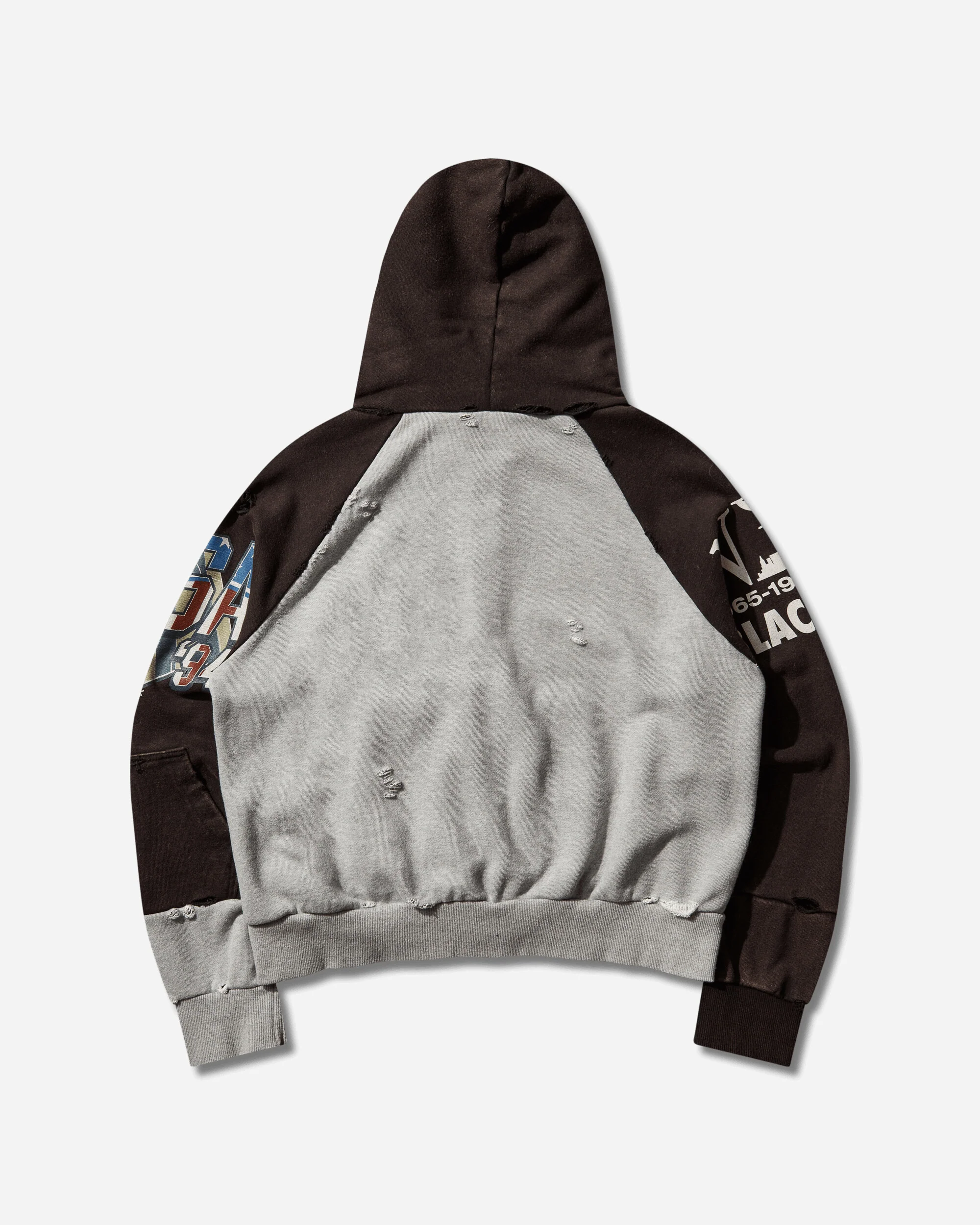 Tight Fit Reconstructed Zip Hoodie Black / Melange Grey - Image 2