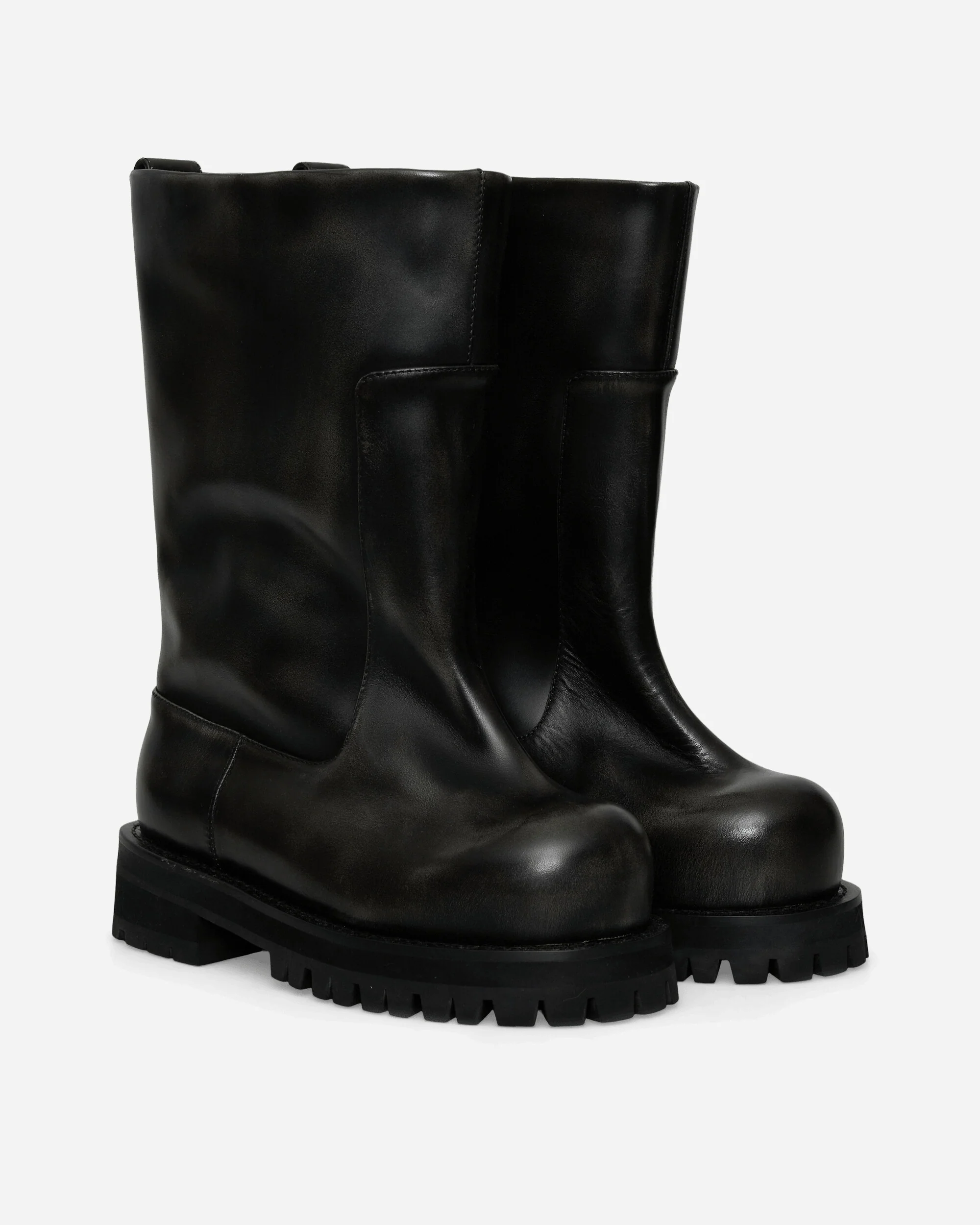 Distressed Shaft Boots Black - Image 2