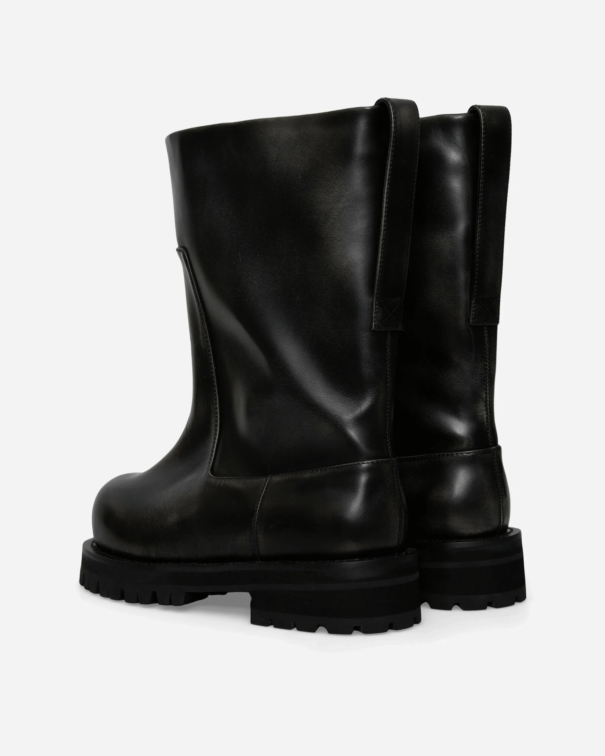 Distressed Shaft Boots Black - Image 4