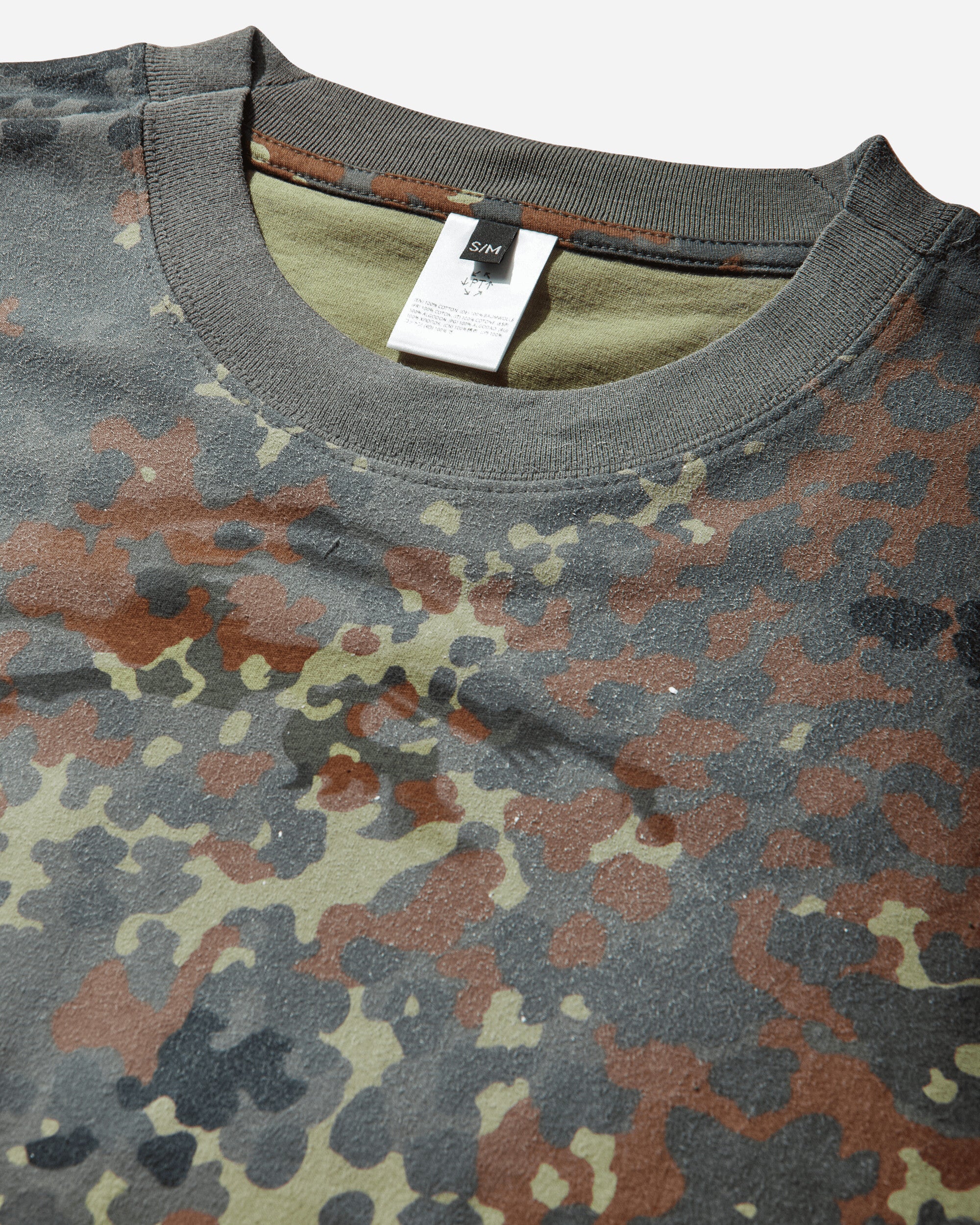 Goat Stencil Camo T-Shirt Green - Image 4
