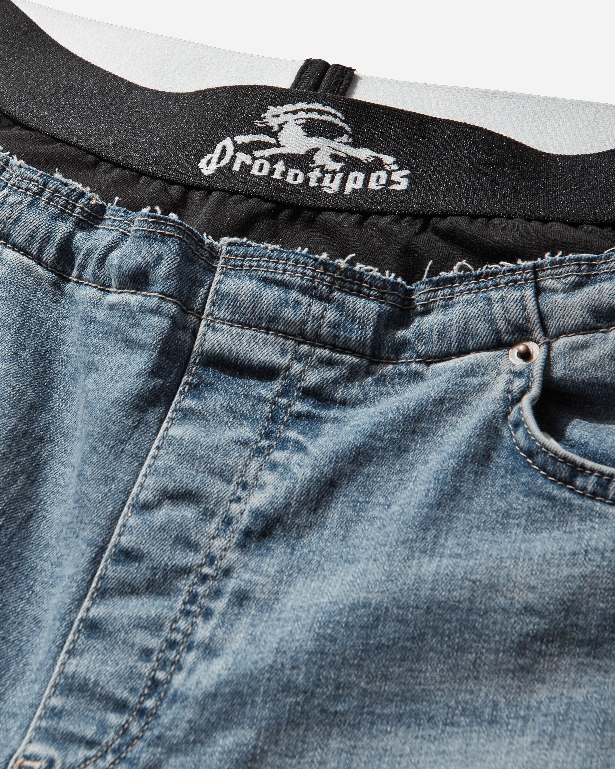 Loose Fit Waistband Denim Jeans Blue - Image 4