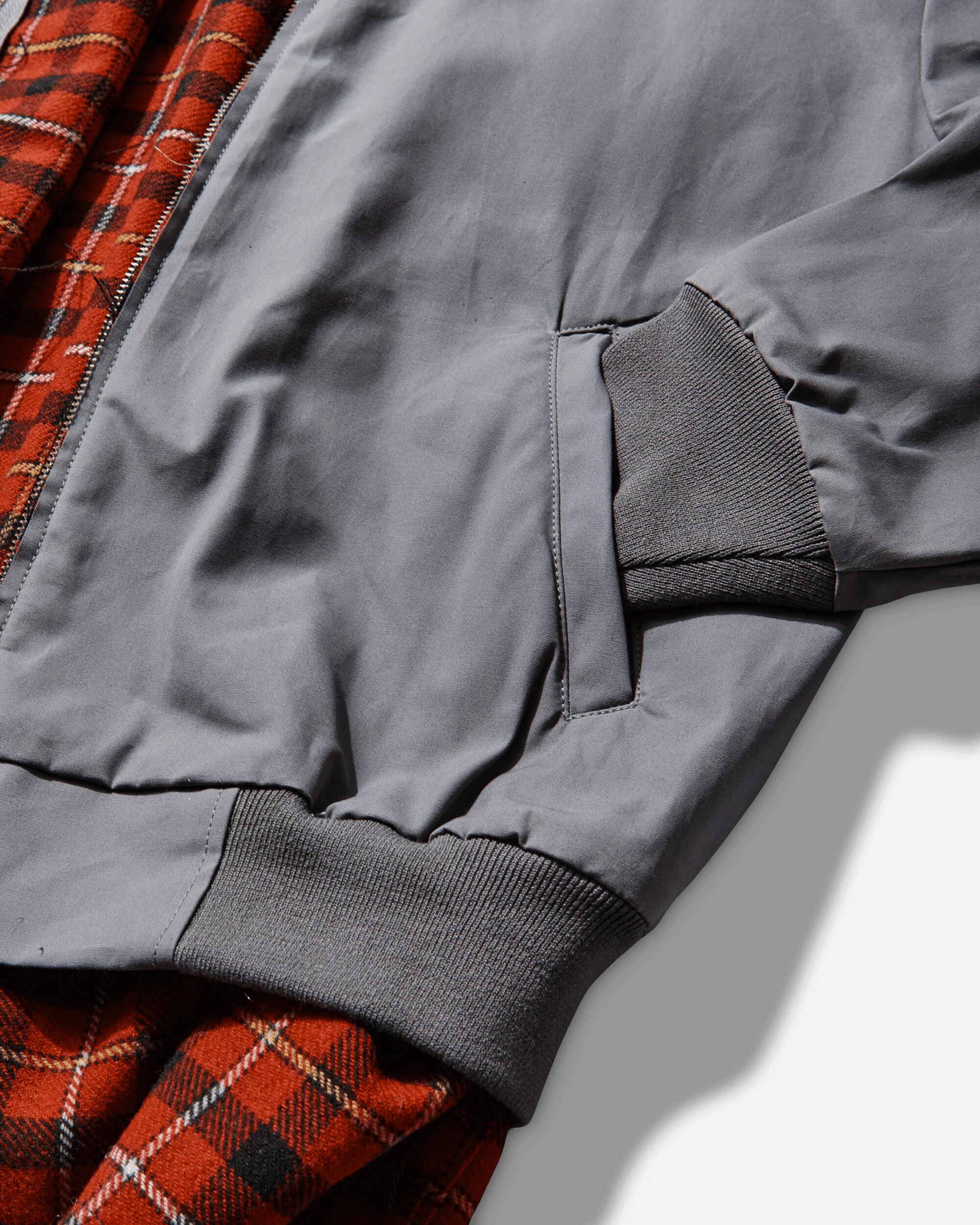 Waxed Harrington Jacket Grey - Image 4