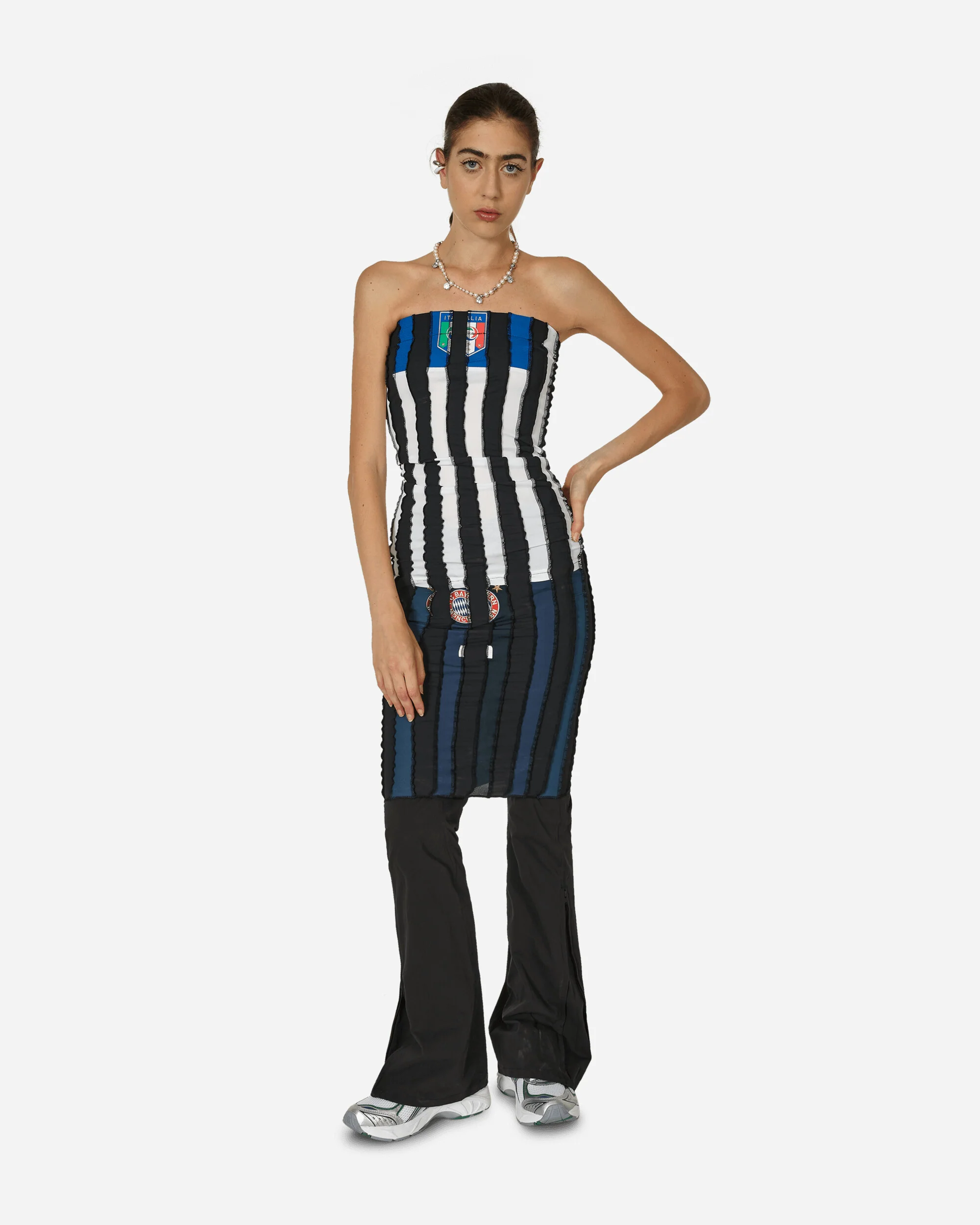 Cut Up Football Tube Dress Black - Image 4
