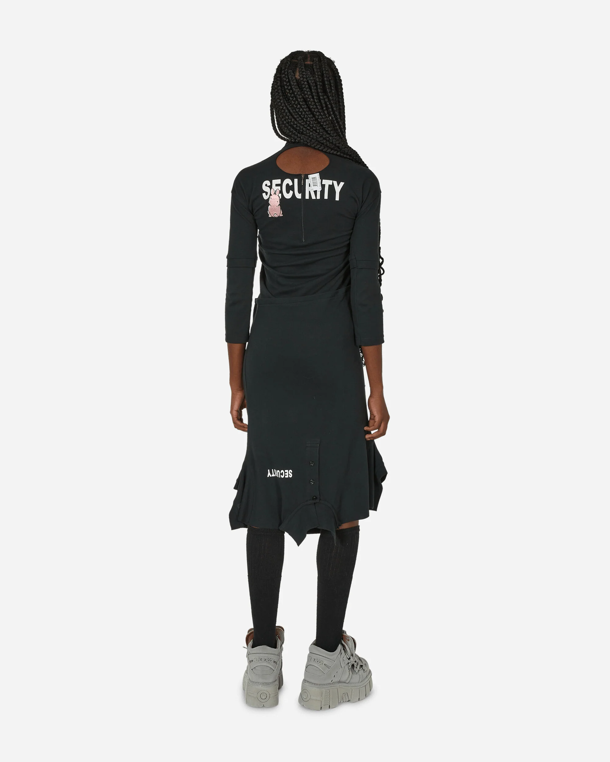 Cut Up Polo Dress Black - Image 3