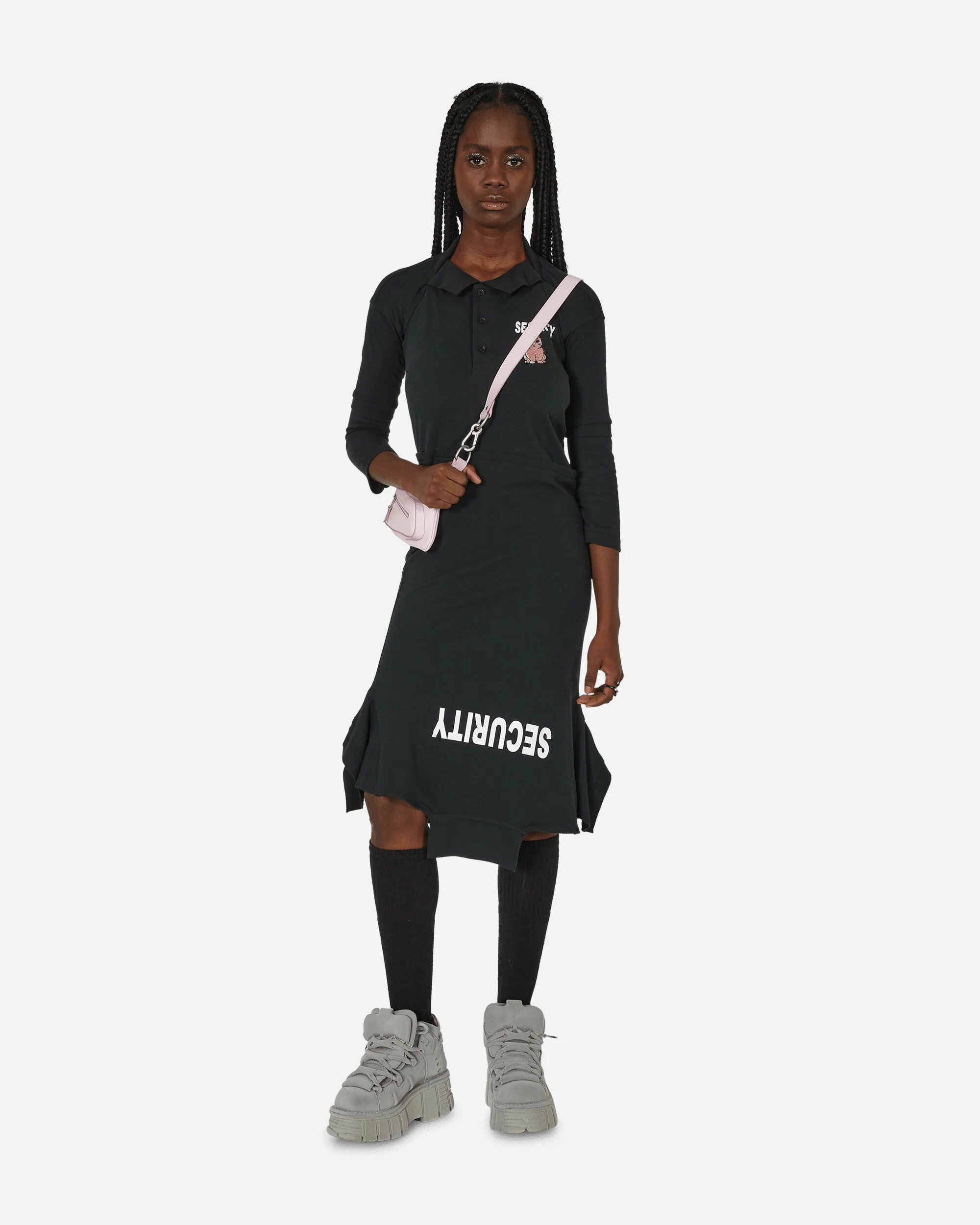 Cut Up Polo Dress Black - Image 4