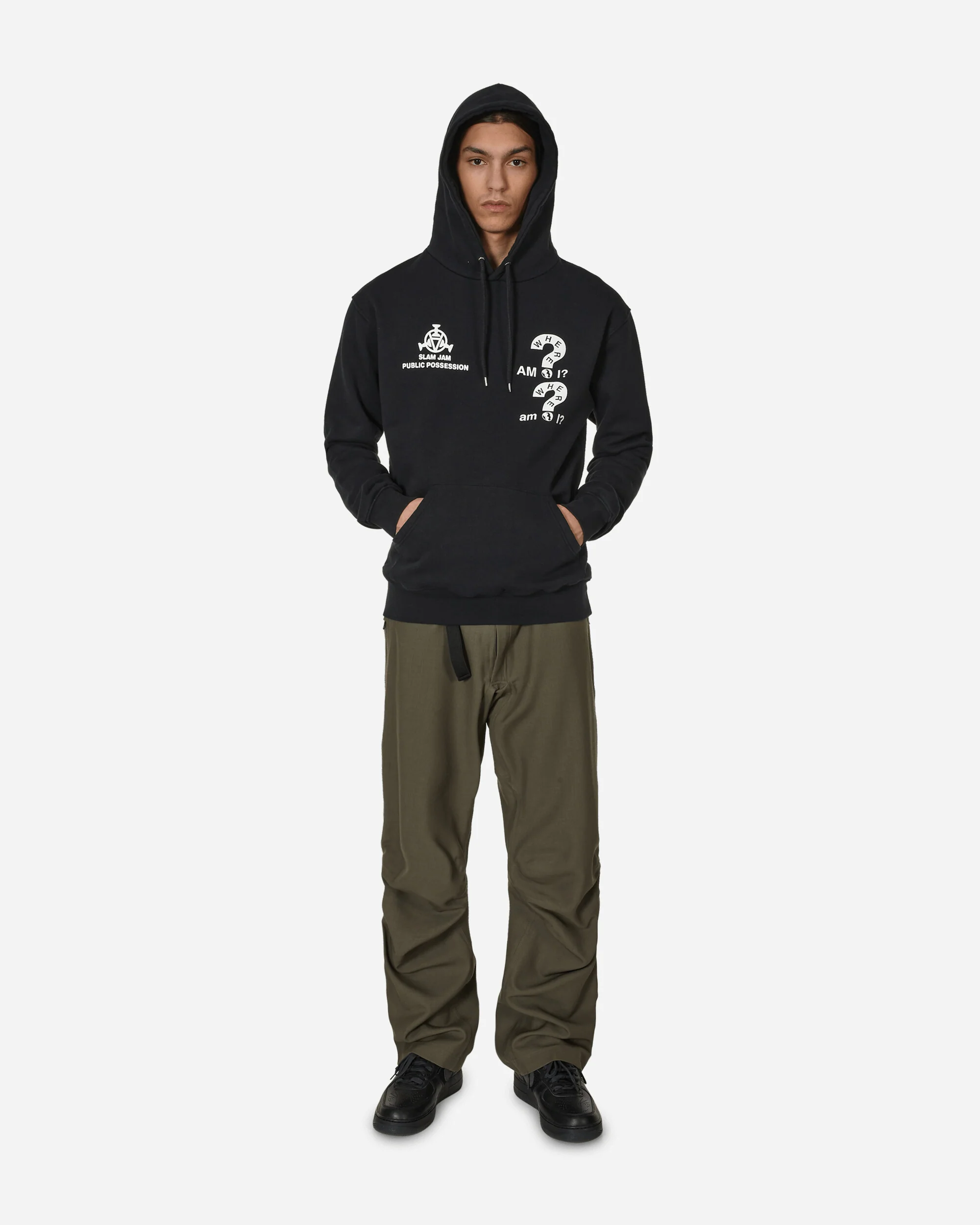Slam Jam Where Am I Hooded Sweatshirt Black - Image 4