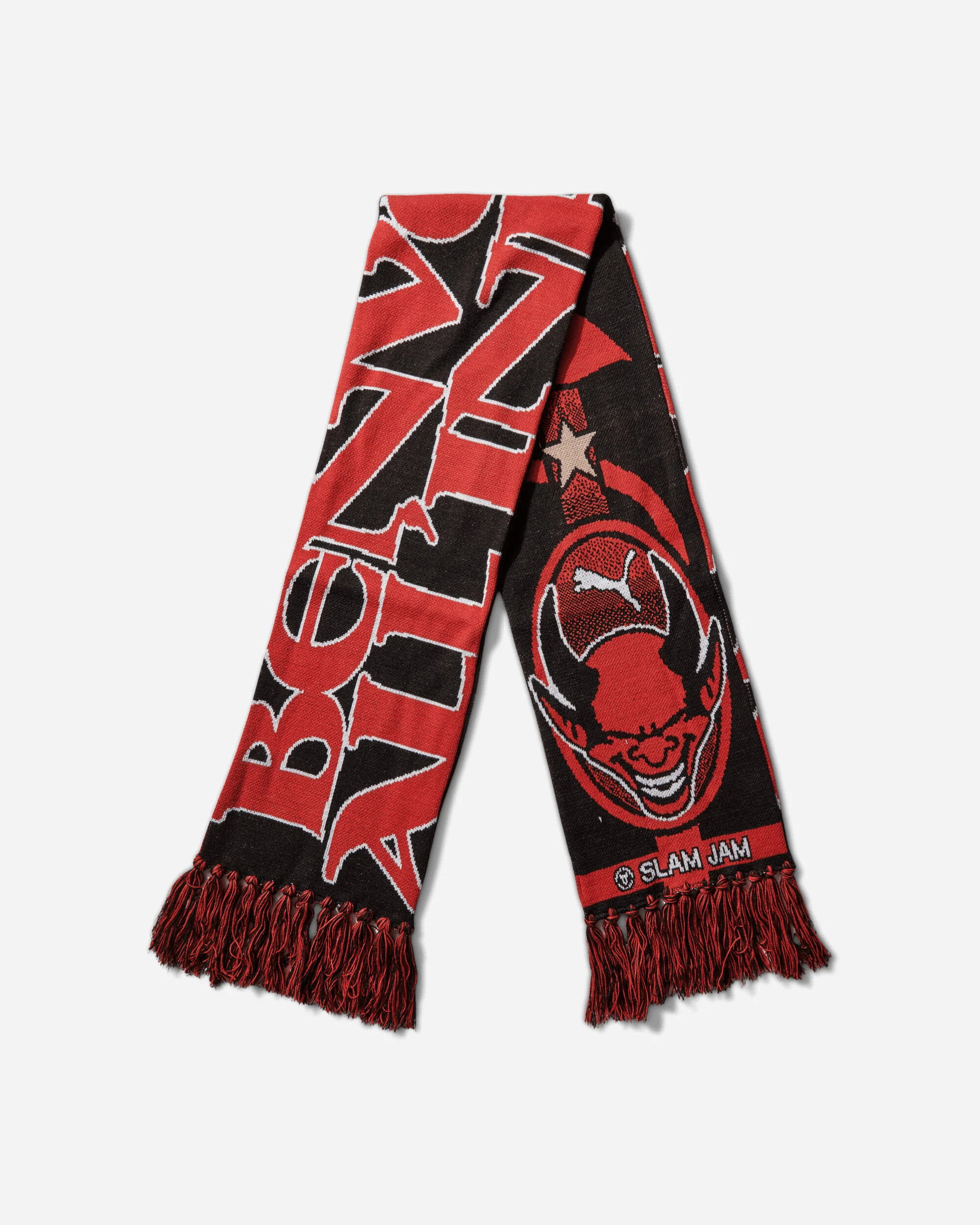AC Milan x Slam Jam Scarf Black / For All Time Red - Image 3