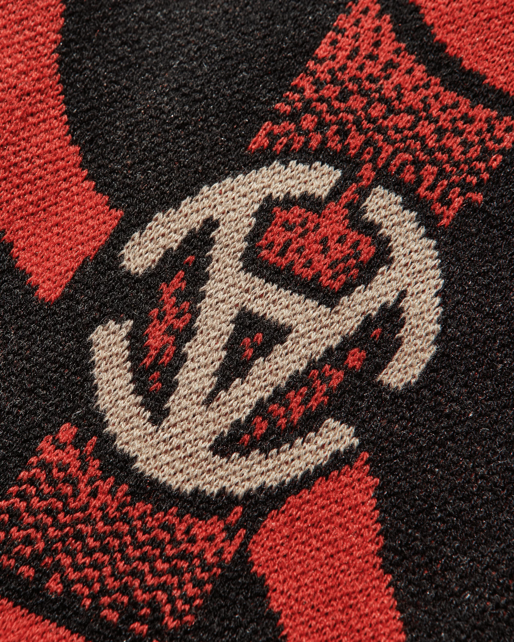 AC Milan x Slam Jam Scarf Black / For All Time Red - Image 8