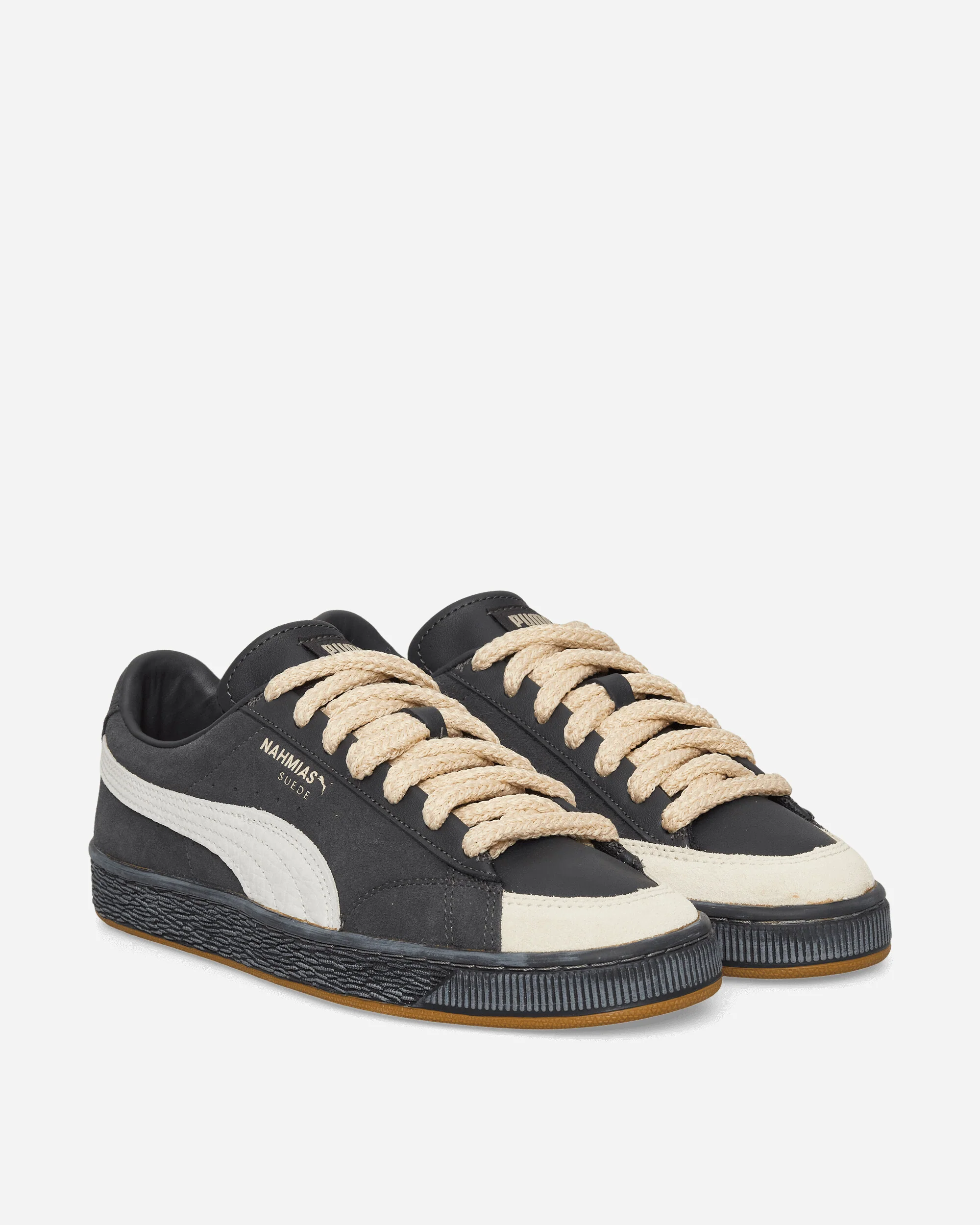Nahmias Suede Vintage Black Sneakers Flat Dark Gray / Honey Butter - Image 2