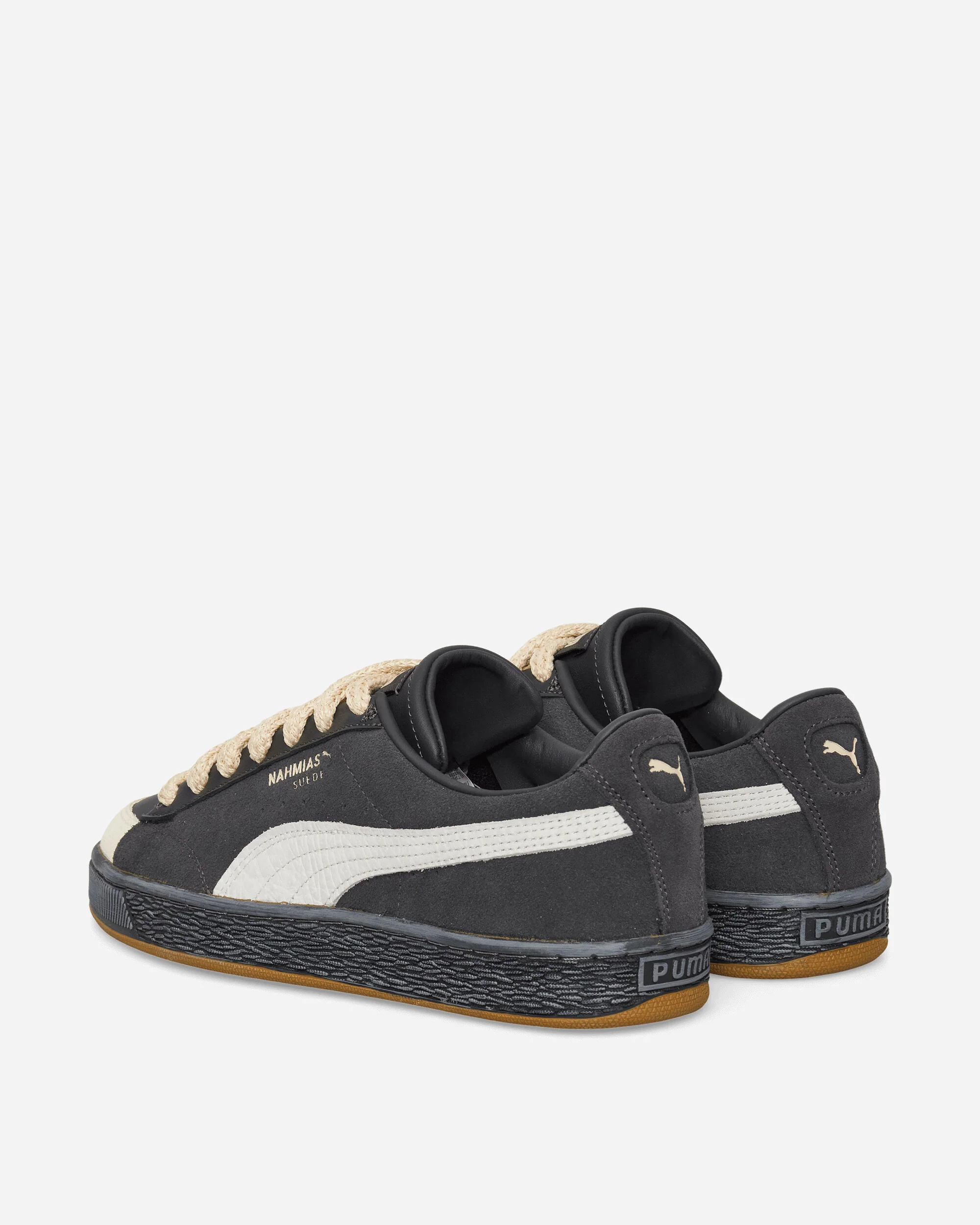 Nahmias Suede Vintage Black Sneakers Flat Dark Gray / Honey Butter - Image 4