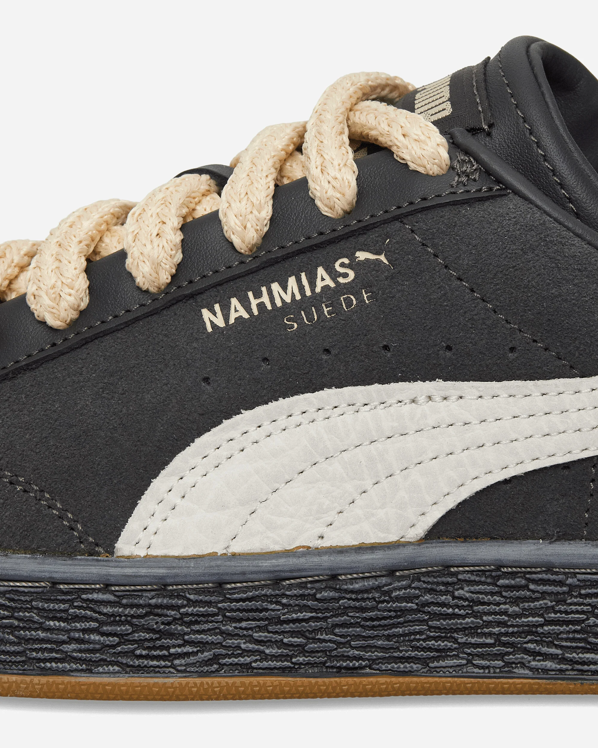 Nahmias Suede Vintage Black Sneakers Flat Dark Gray / Honey Butter - Image 6