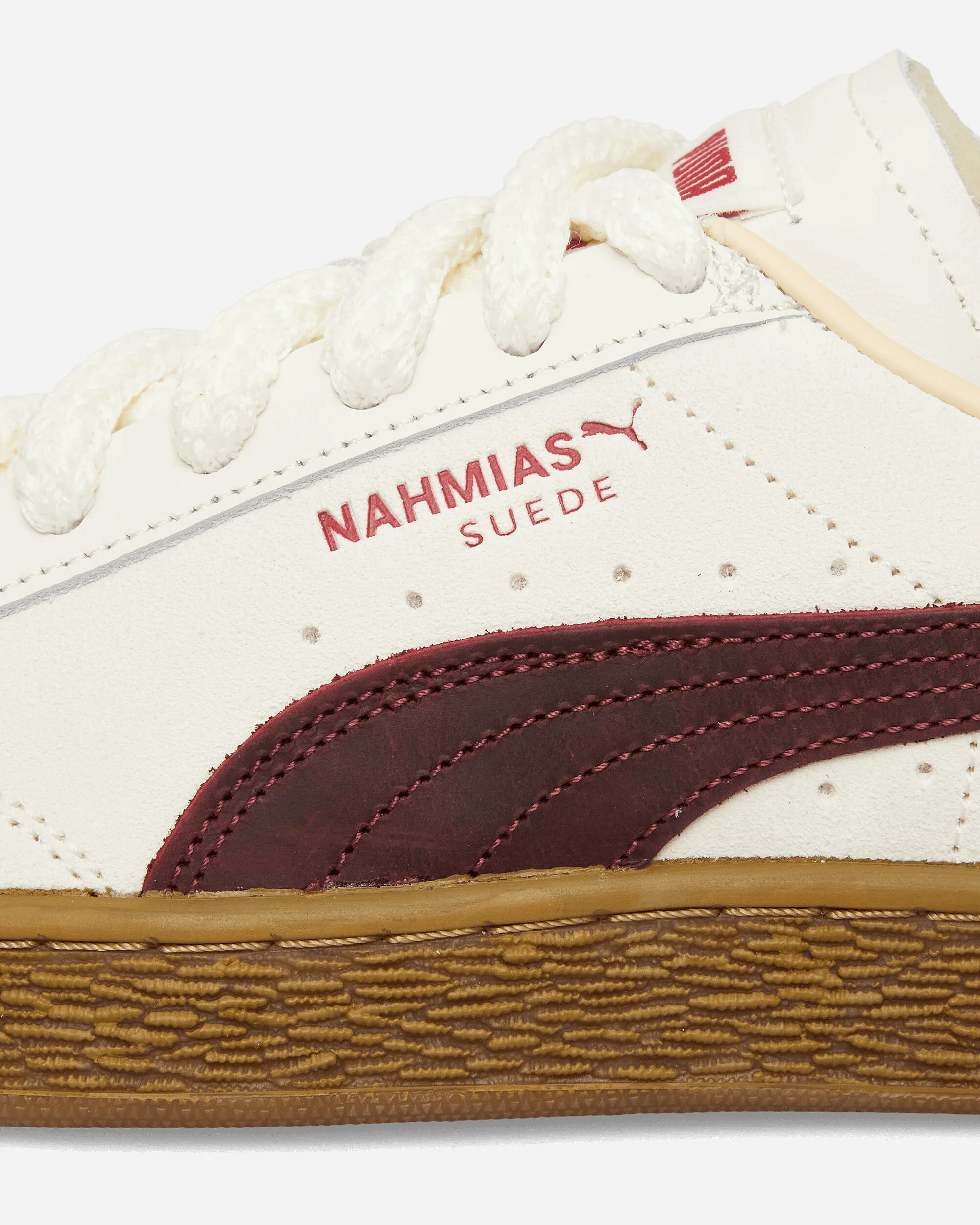 Nahmias Suede Vintage Red Sneakers Warm White / For All Time Red - Image 6