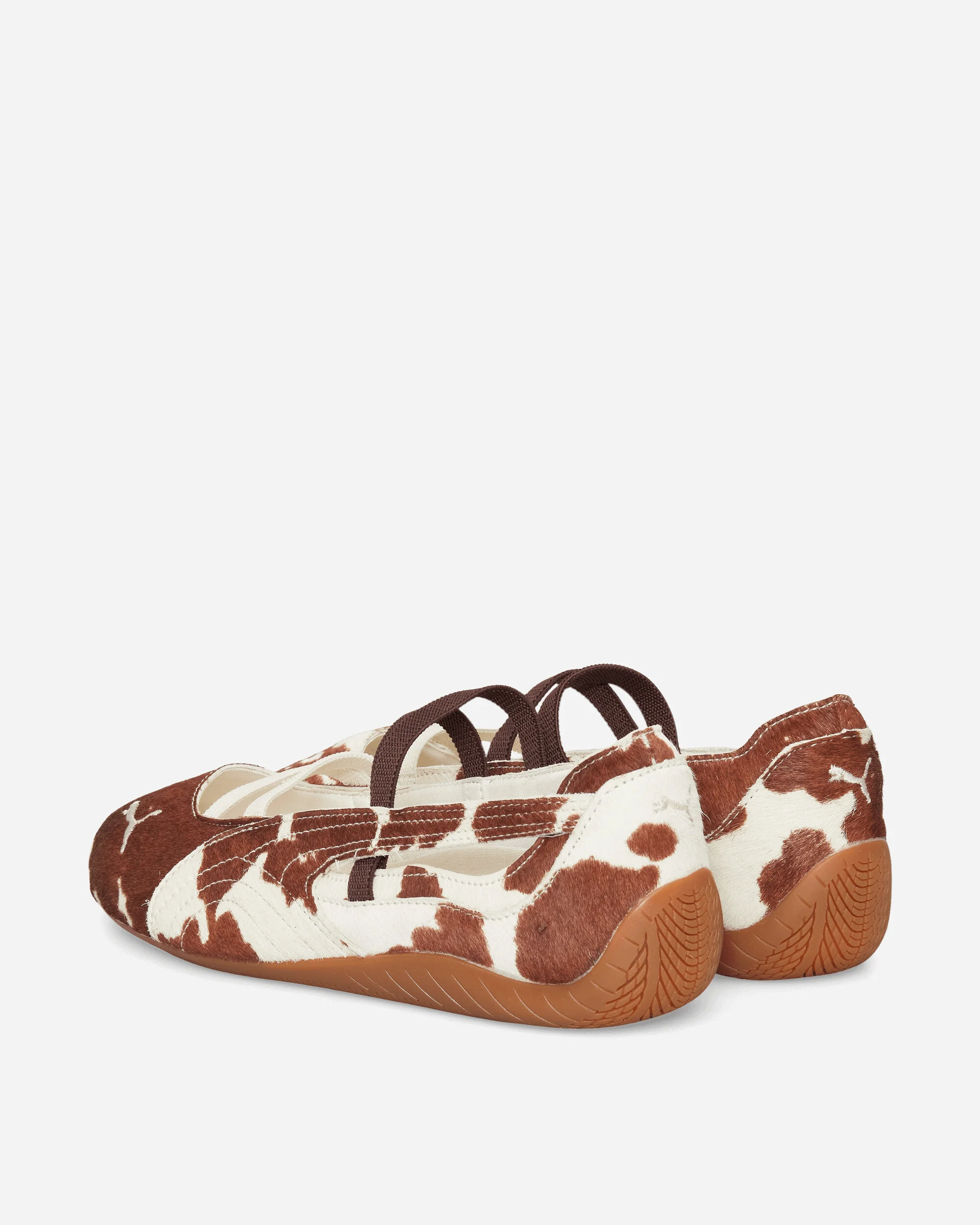 Women's Speedcat Ballet Cow Print Shoes Chocolate Brown / Warm White - Image 4