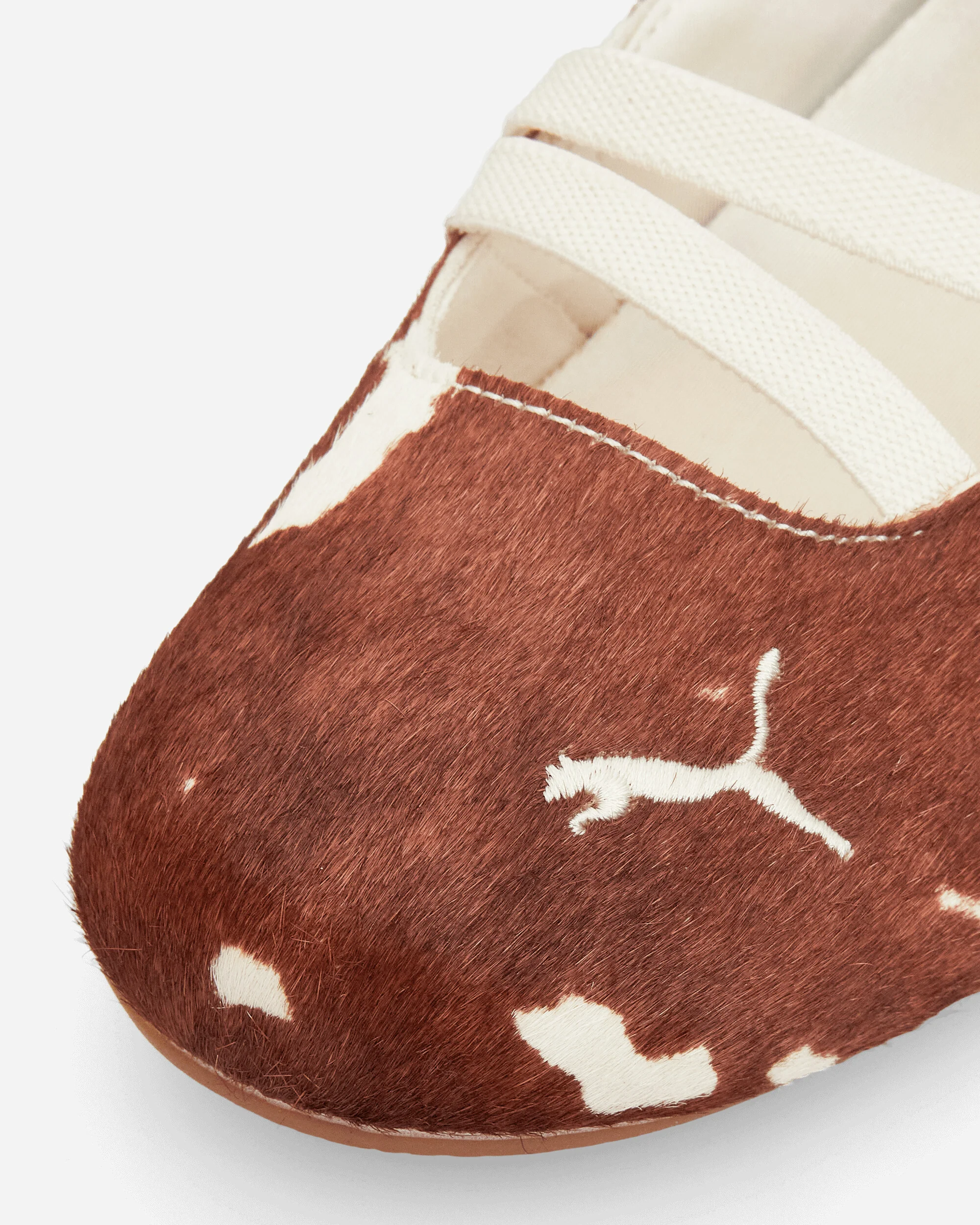 Women's Speedcat Ballet Cow Print Shoes Chocolate Brown / Warm White - Image 6