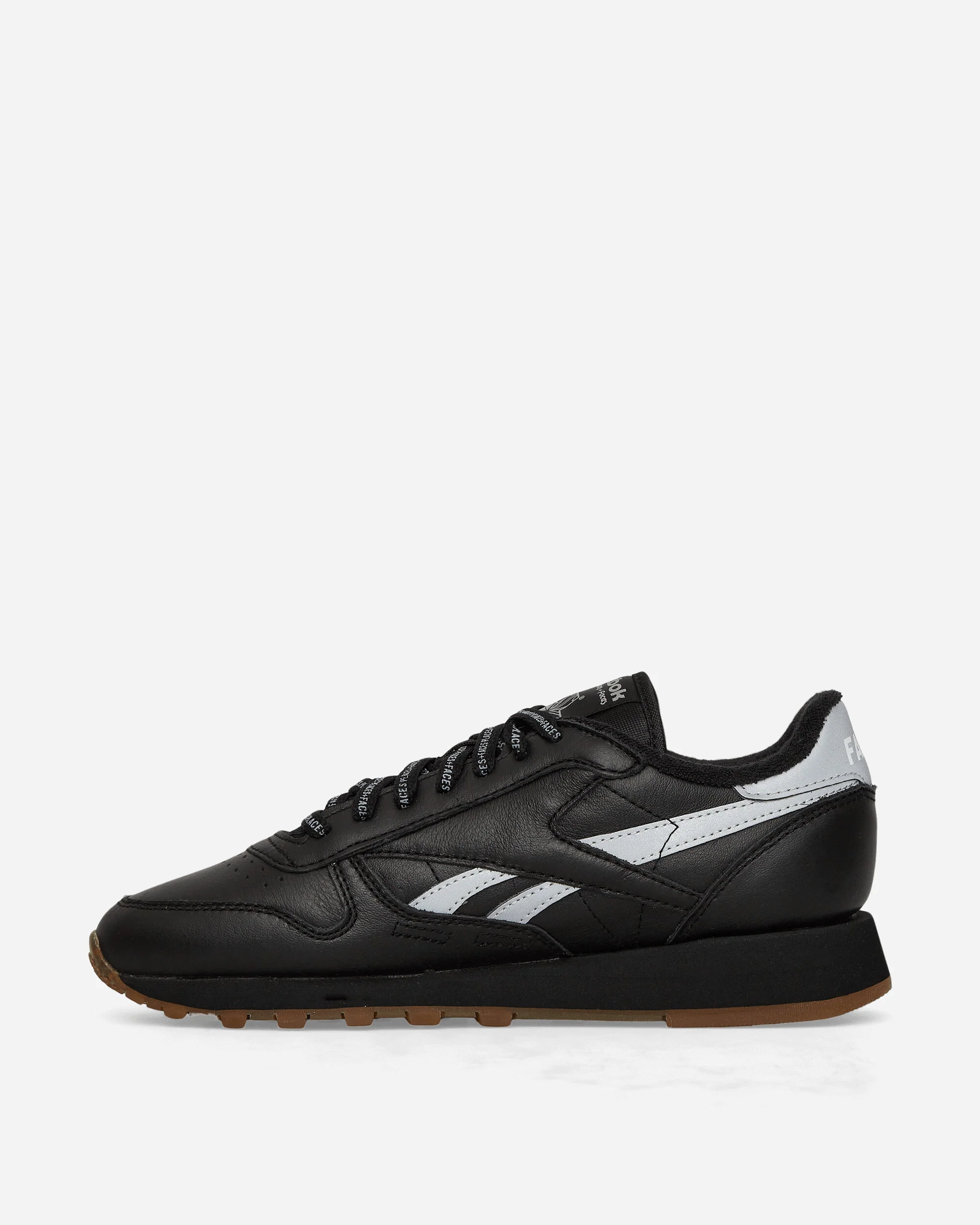 PLACES+FACES Classic Leather Sneakers Black / Silver - Image 3