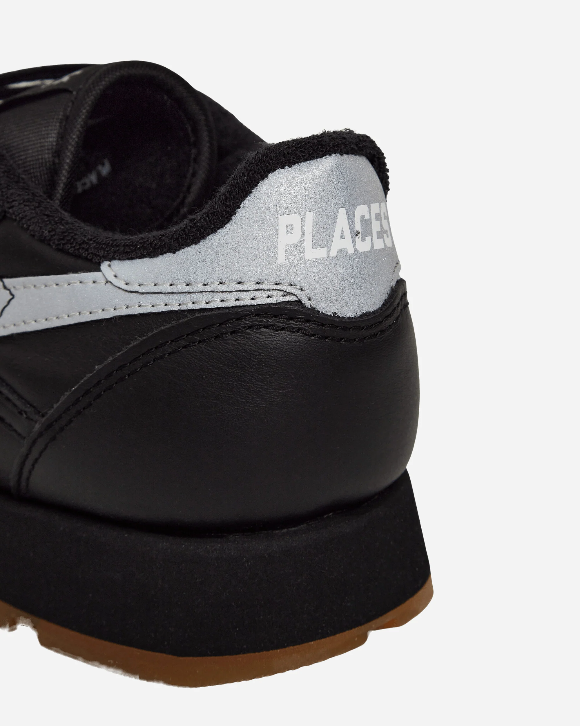 PLACES+FACES Classic Leather Sneakers Black / Silver - Image 7