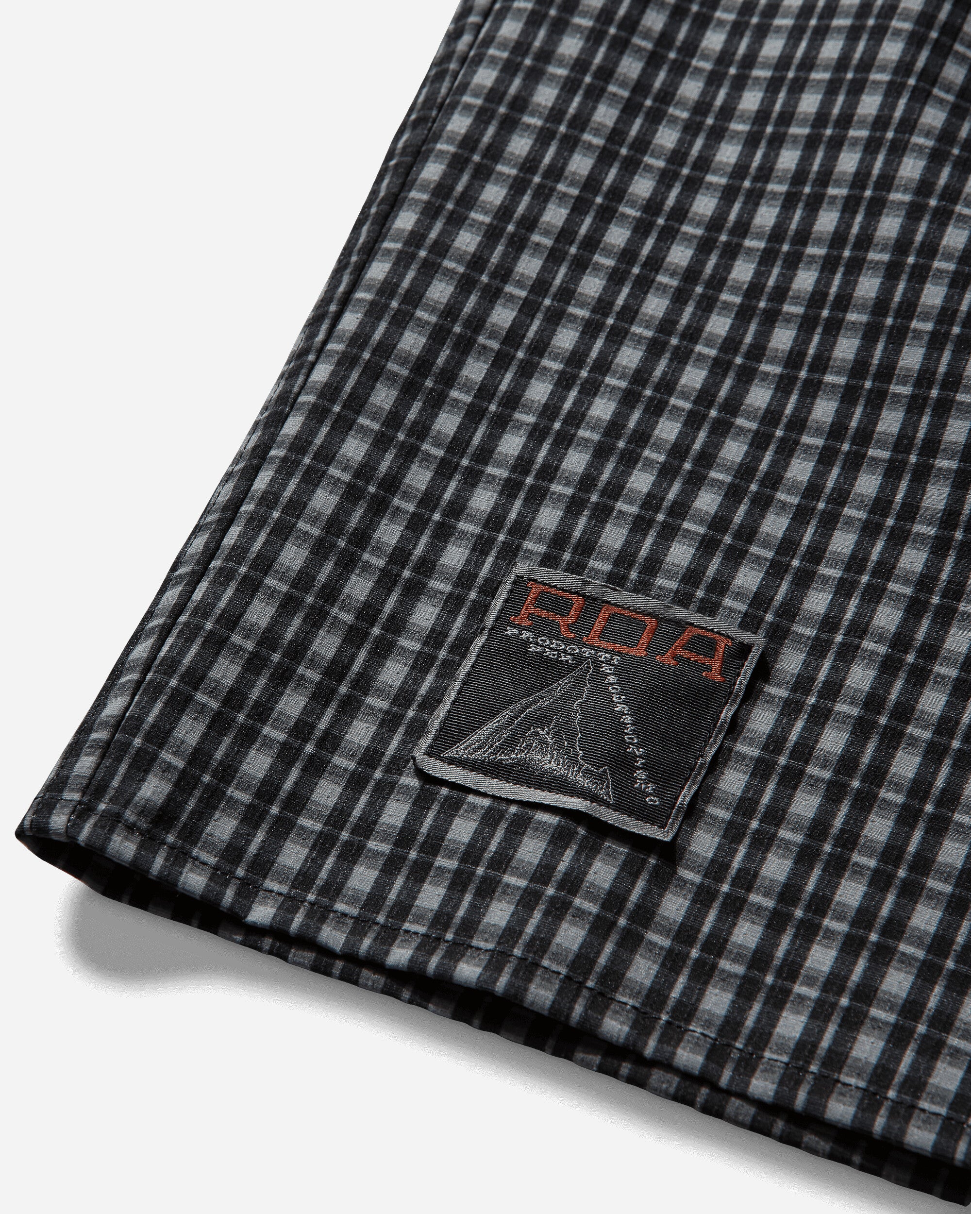 Men's Aair FloWeave Printed Check Long Sleeve Hooded Shirt Anthracite - Image 3