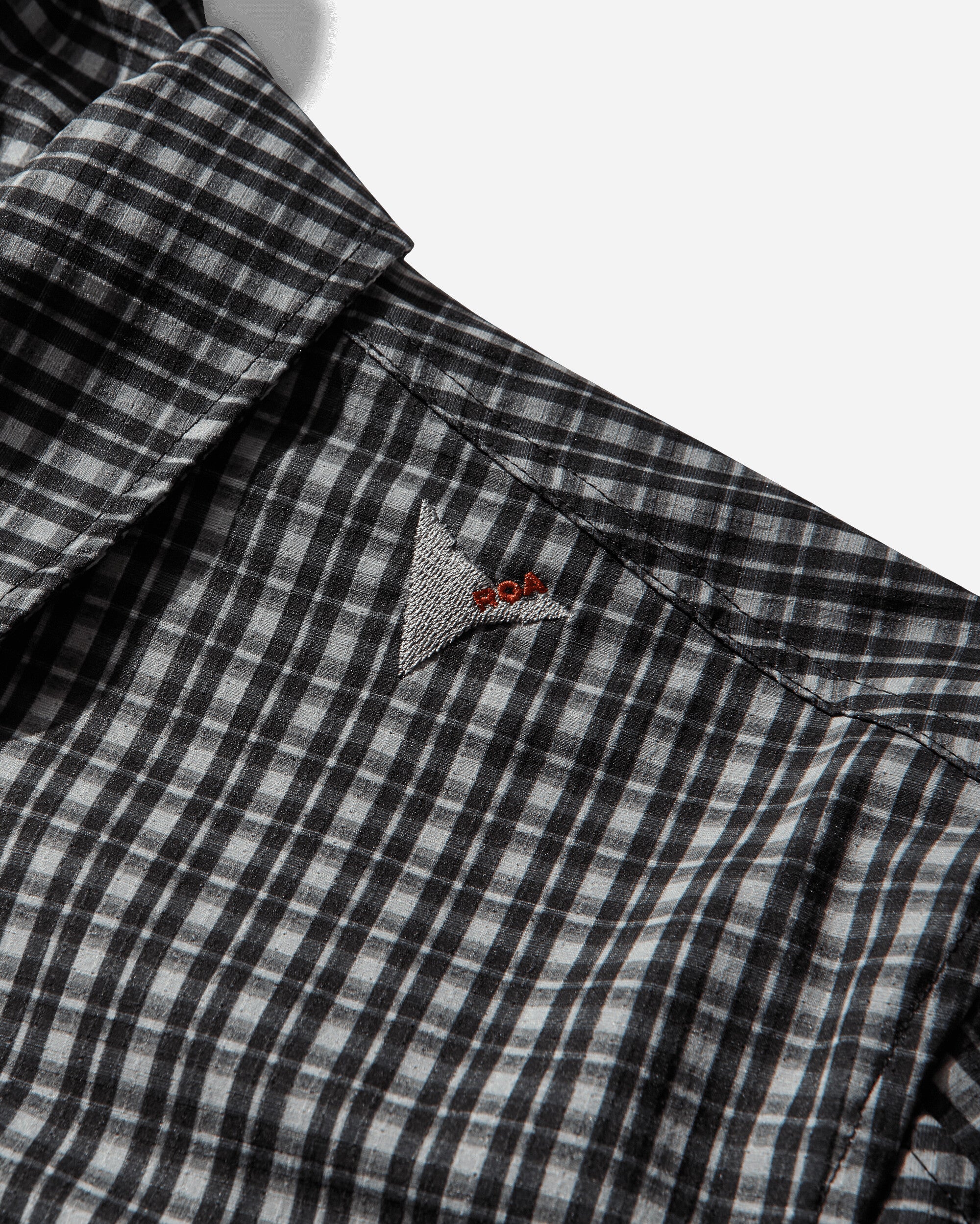 Men's Aair FloWeave Printed Check Long Sleeve Hooded Shirt Anthracite - Image 4