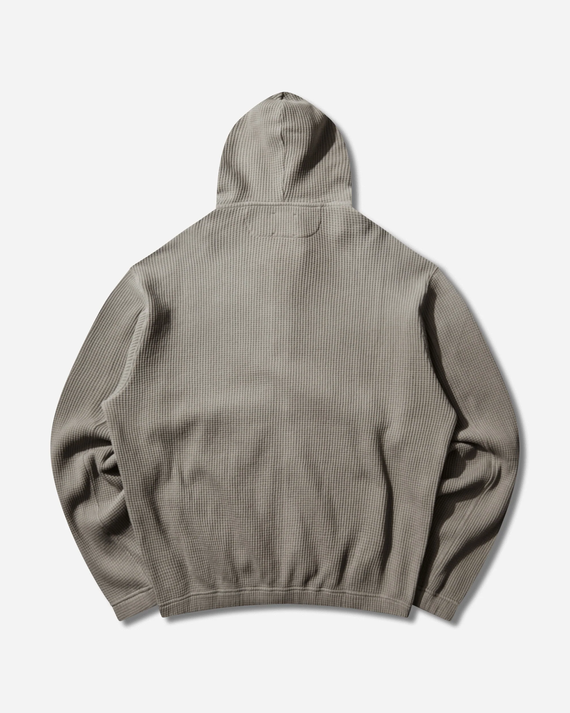 Men's Bee Sun Faded Organic Waffle Zip Up Hoodie Grey - Image 2