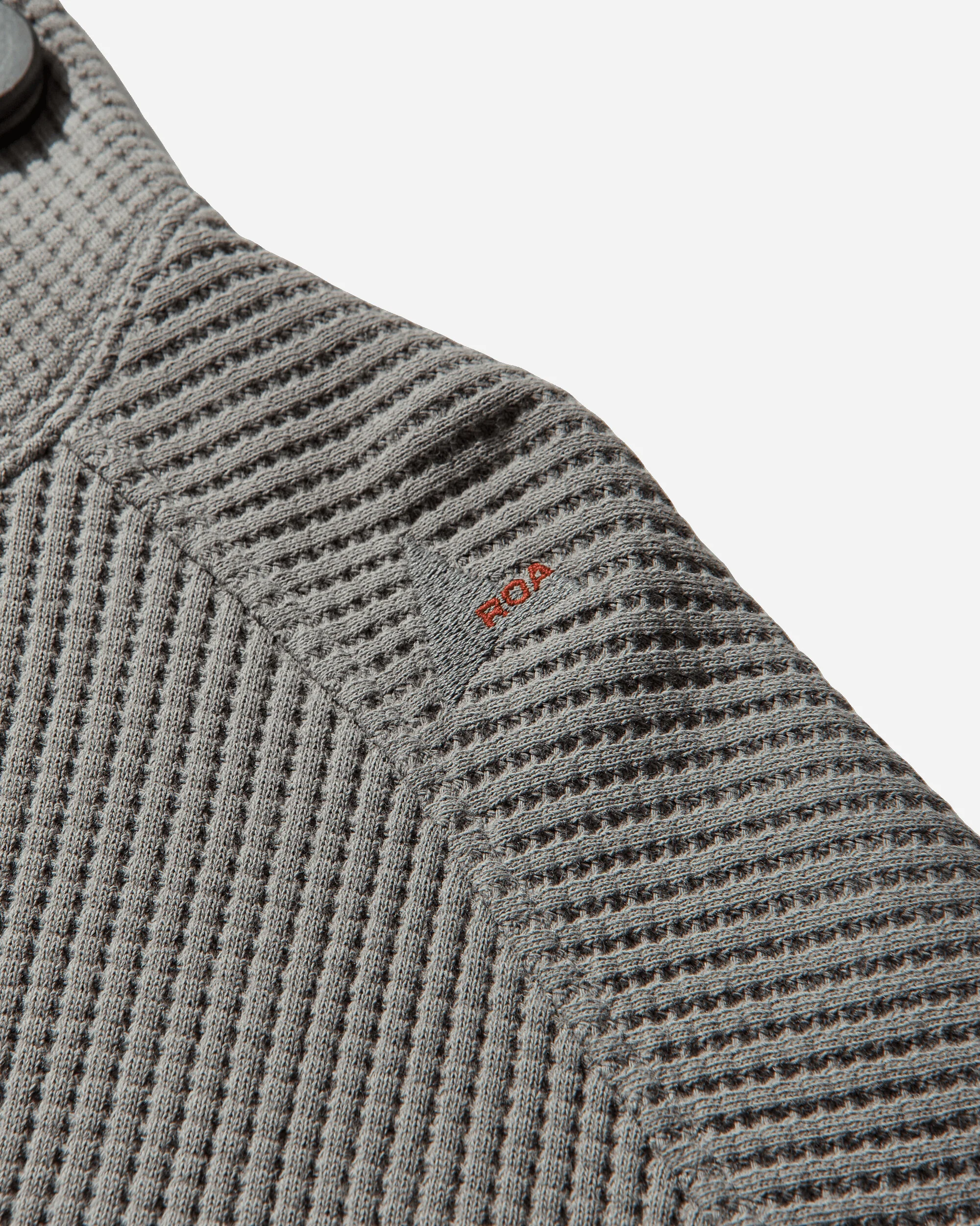 Men's Bee Sun Faded Organic Waffle Zip Up Hoodie Grey - Image 3