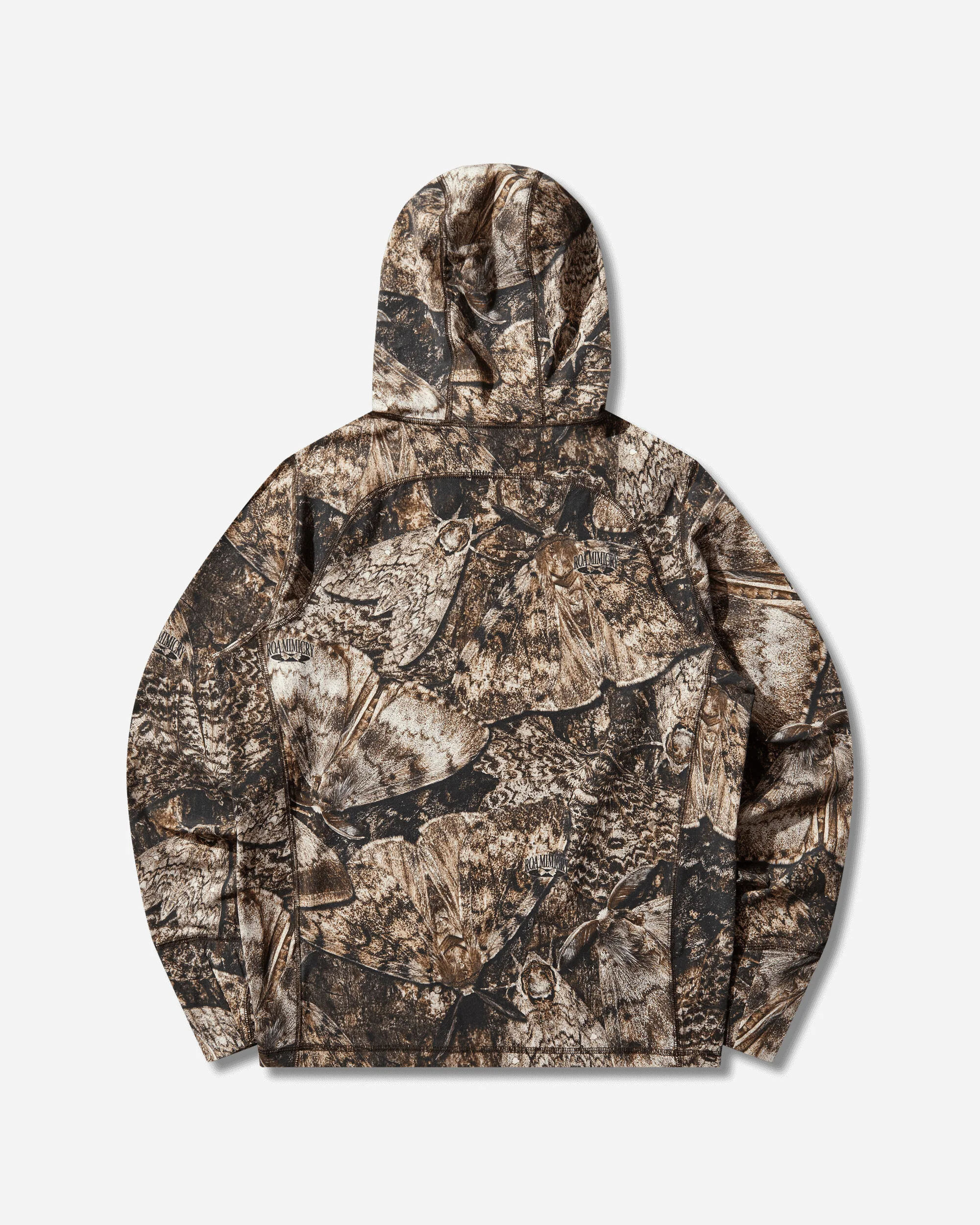 Men's Lio UPF 50+ Baselayer Moth Print Long Sleeve Hoodie Brown - Image 2