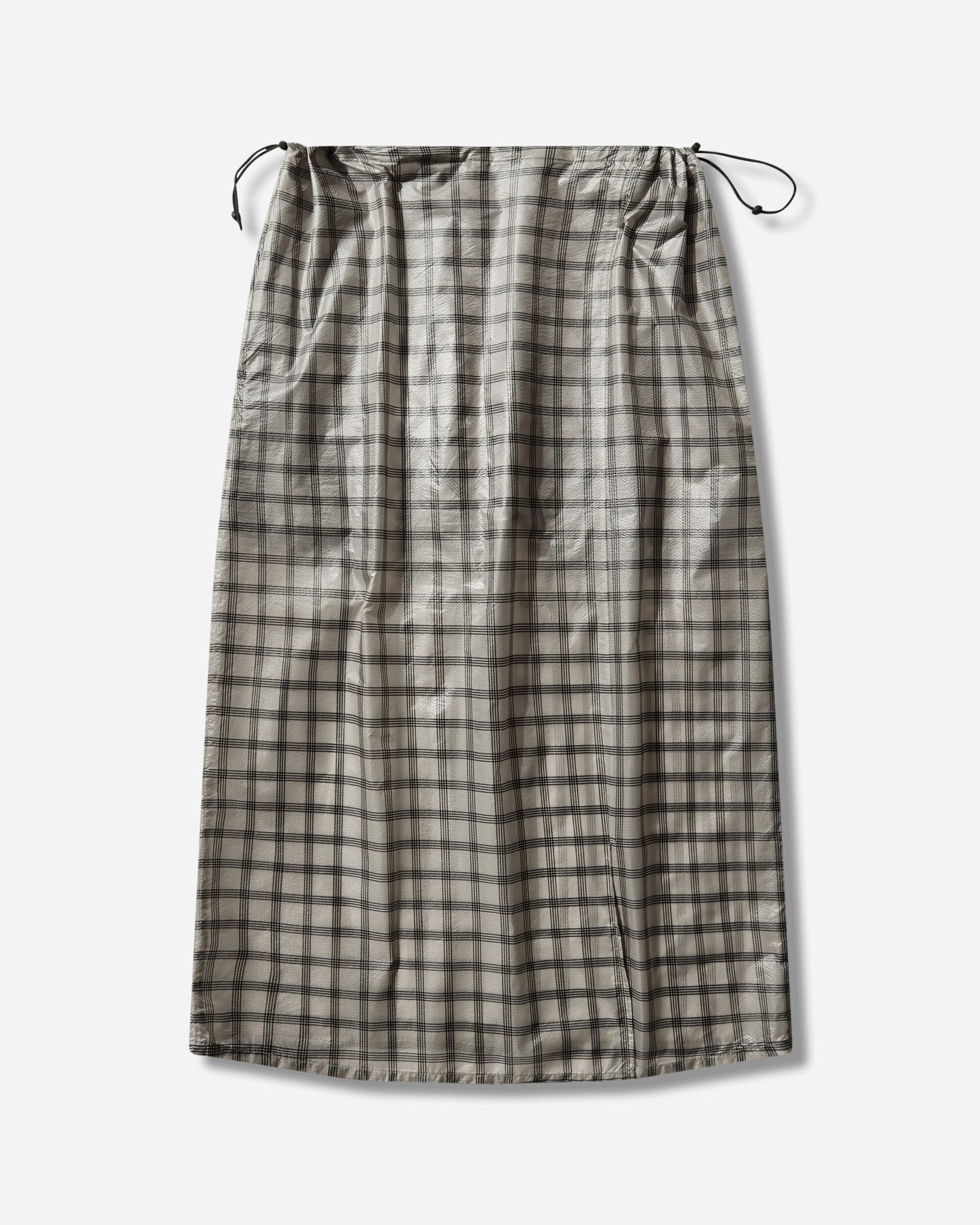 Women's Nia See Through Printed Check Mid Skirt White - Image 2