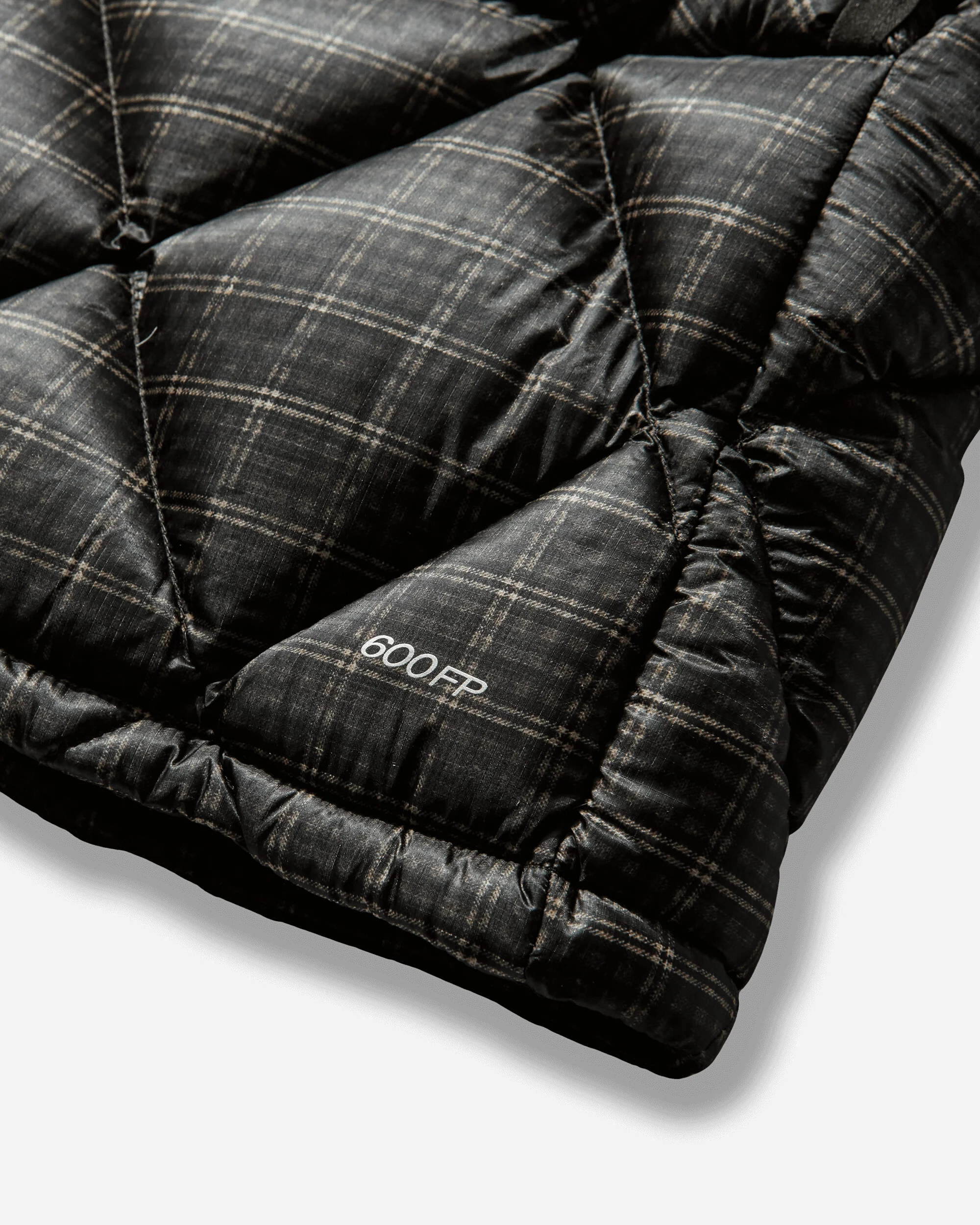 Men's Nuna 600 Fill Power Printed Check Hooded Down Vest Anthracite - Image 4