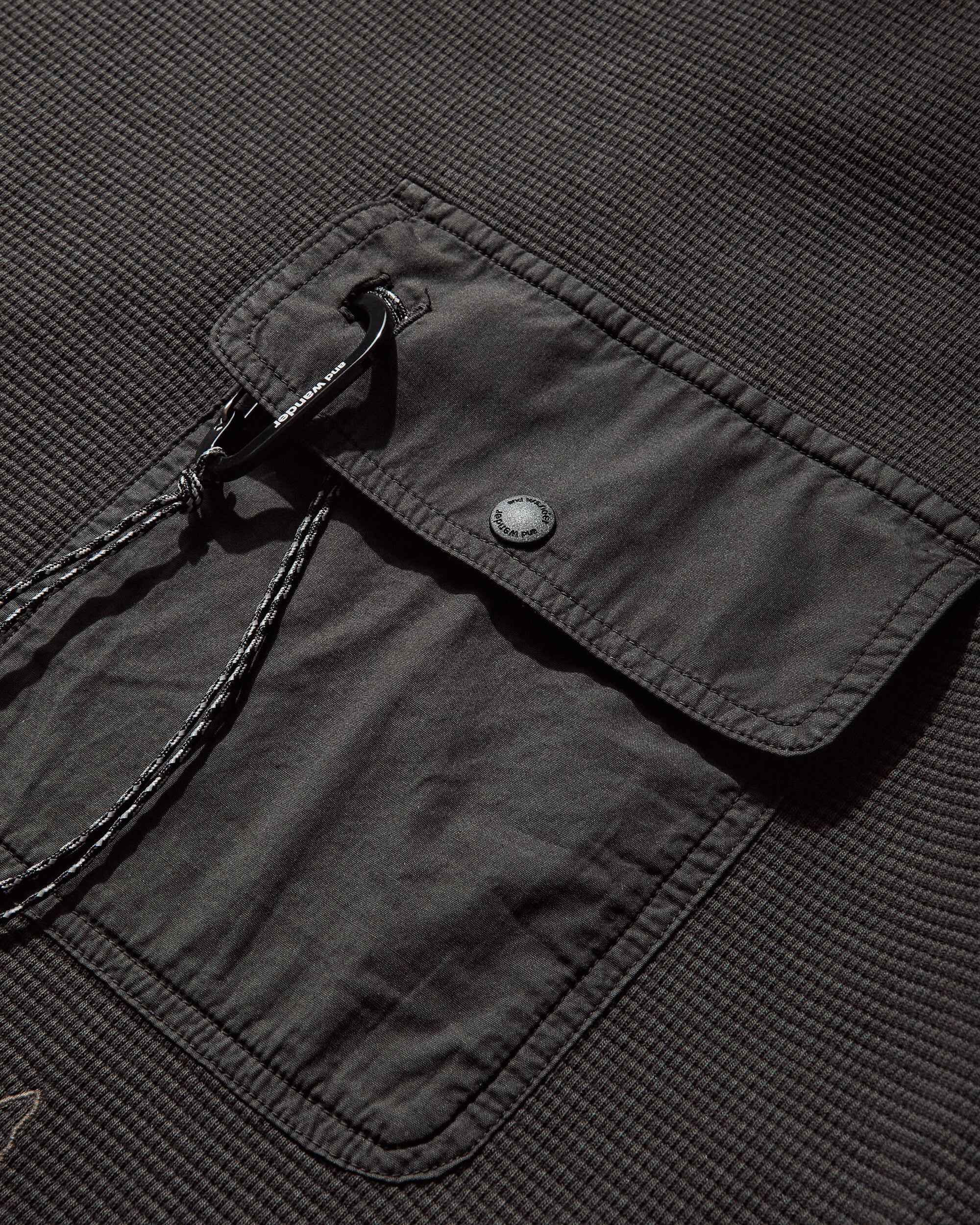 and wander Garment-Dyed Longsleeve Top Black - Image 4